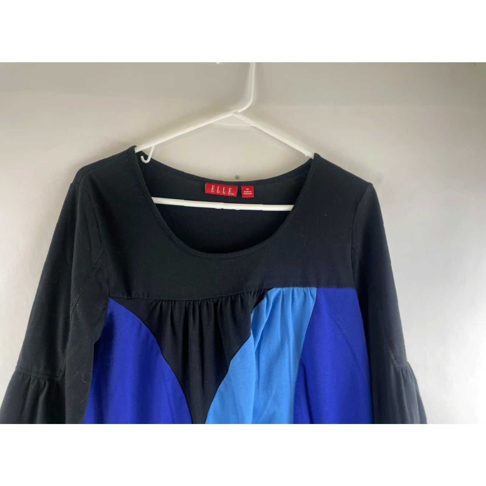 Vintage VINTAGE ELLE Shirt Women's Size Medium Black Blue Purple 3/4 Sleeve Abstract Patches Shirt Ladies Medium Black Blue Purple 3/4 Sleeve Abstract Patches Size M / US 6-8 / IT 42-44 - 3 Thumbnail