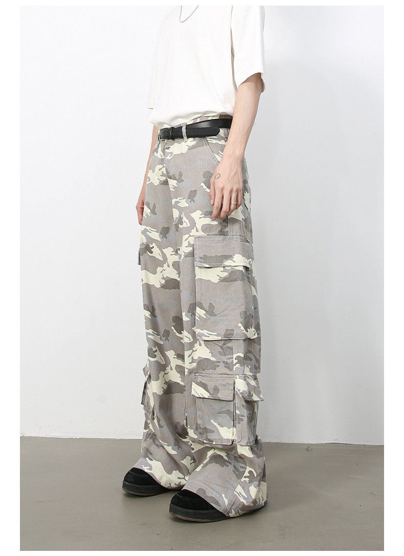 Japanese Brand × Jean American camouflage street cool loose straight cargo jeans Size US 34 / EU 50 - 3 Thumbnail