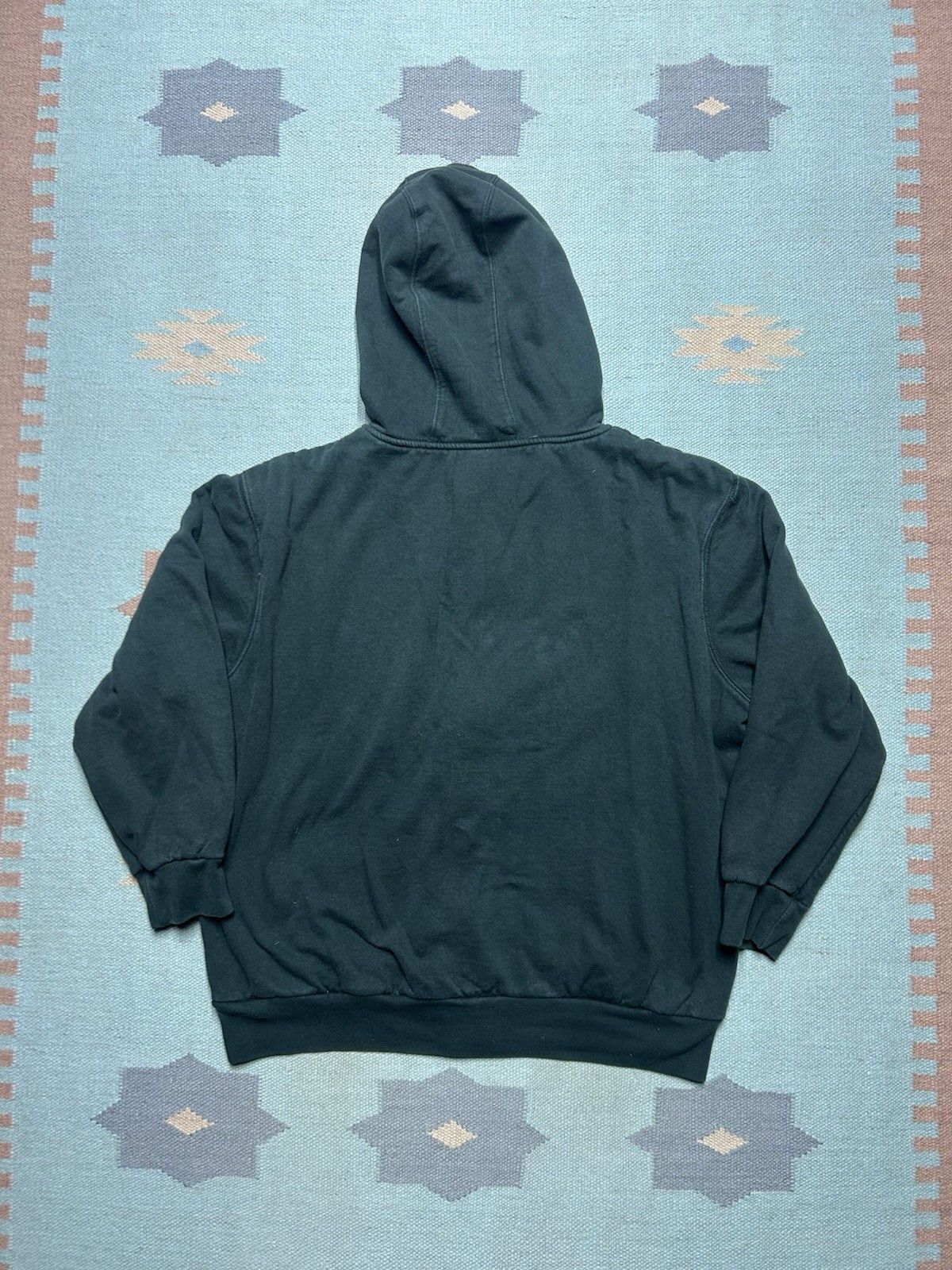 Vintage y2k waffle knit thermal lined hoodie zip hand painted large Size US L / EU 52-54 / 3 - 5 Thumbnail
