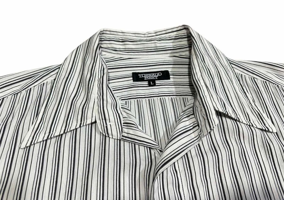 If Six Was Nine × Japanese Brand × Tornado Mart 🔥Y2K Archived Tornado Mart Striped Shirt Hidden Button Size US L / EU 52-54 / 3 - 11 Thumbnail