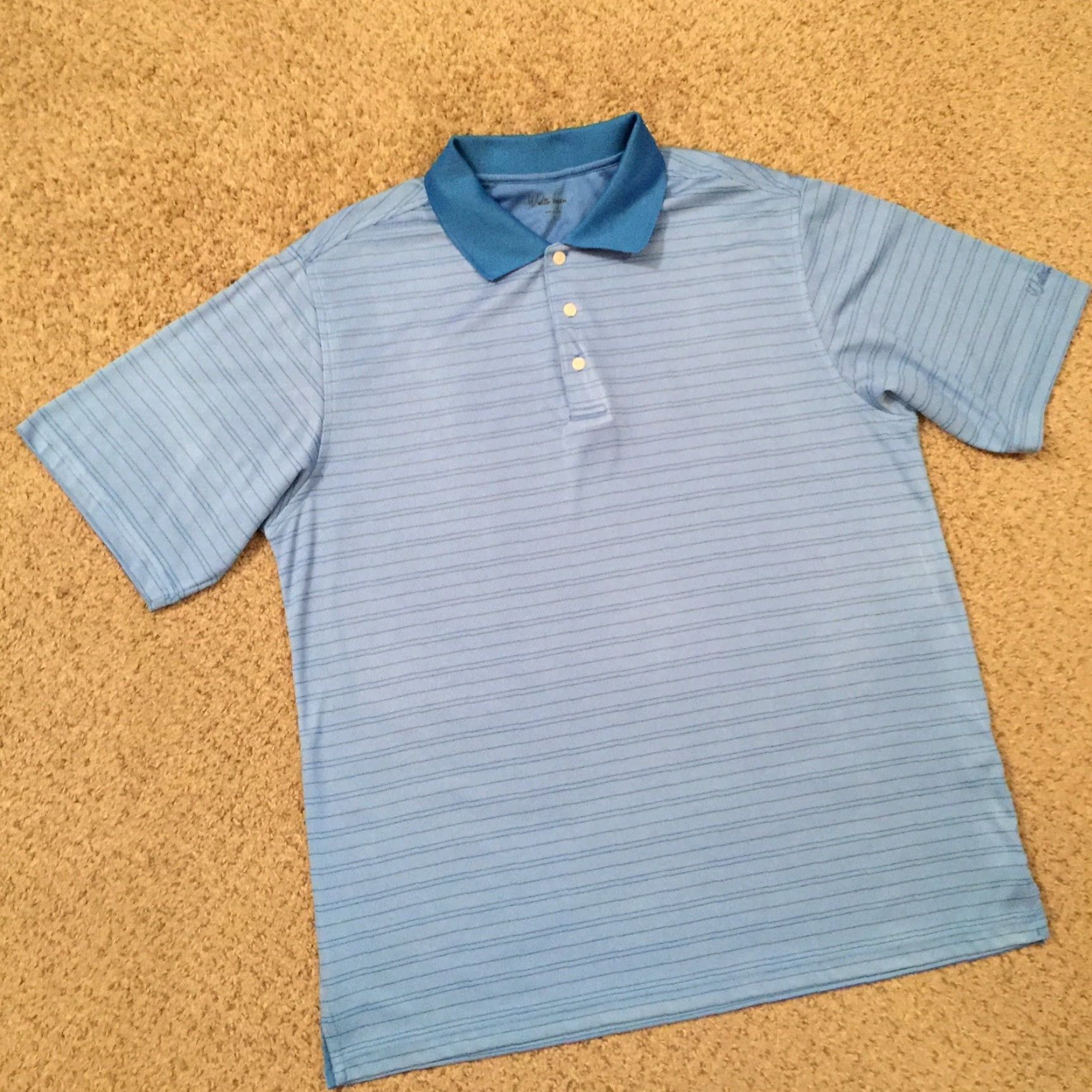 Vintage Walter Hagen Polo Shirt Mens L Blue Striped Short Sleeve Size US L / EU 52-54 / 3 - 5 Thumbnail