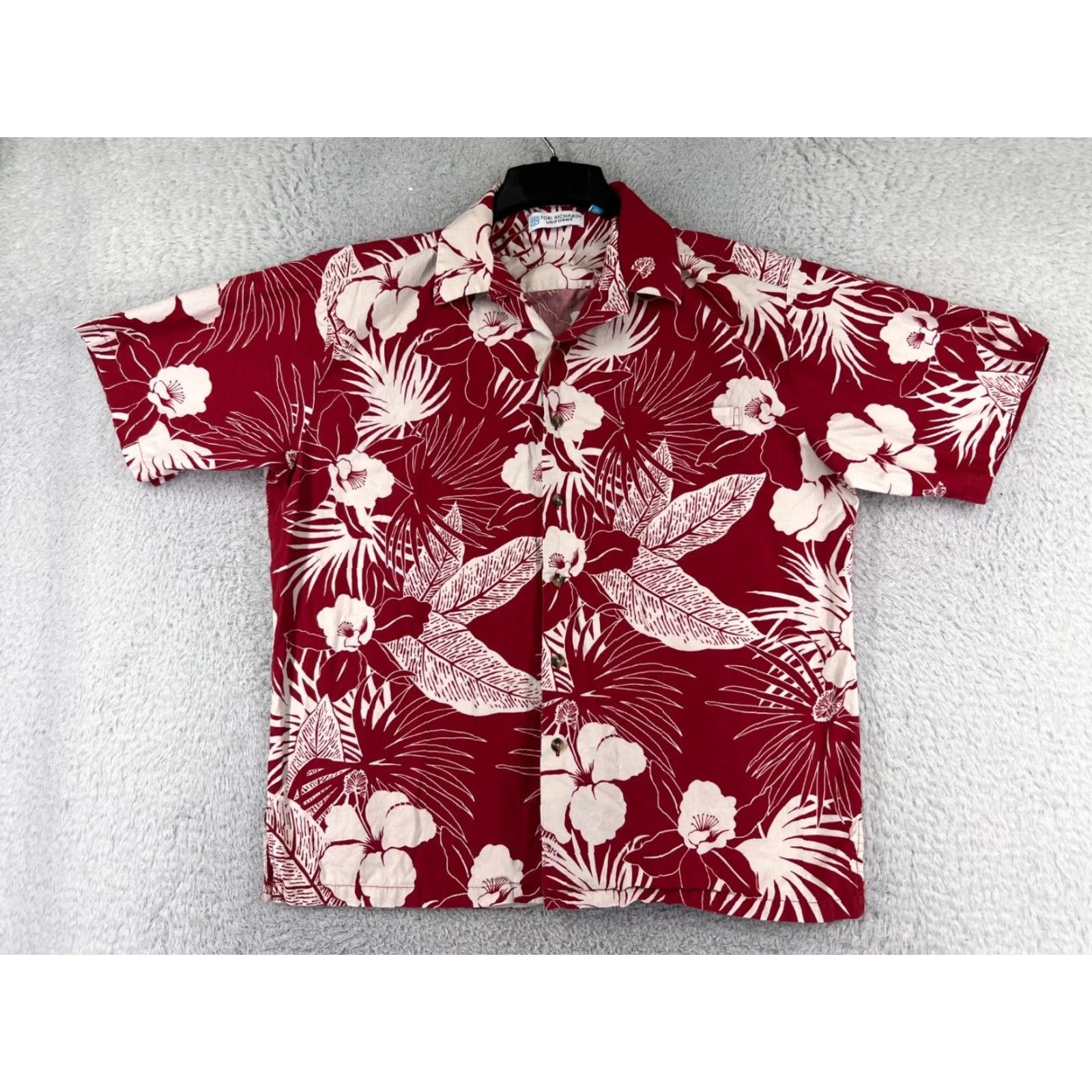 Tori Richard Tori Richard Shirt Men Large Red Floral Palm Button-Up Cotton Size US L / EU 52-54 / 3 - 2 Thumbnail