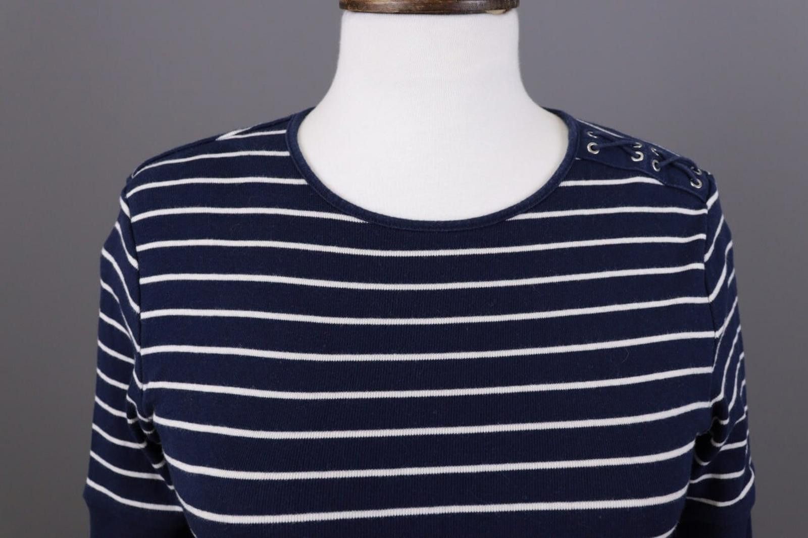 Lauren Ralph Lauren Lauren Ralph Lauren Blue Stripe Sweater Midi Dress Size S Size S / US 4 / IT 40 - 3 Thumbnail