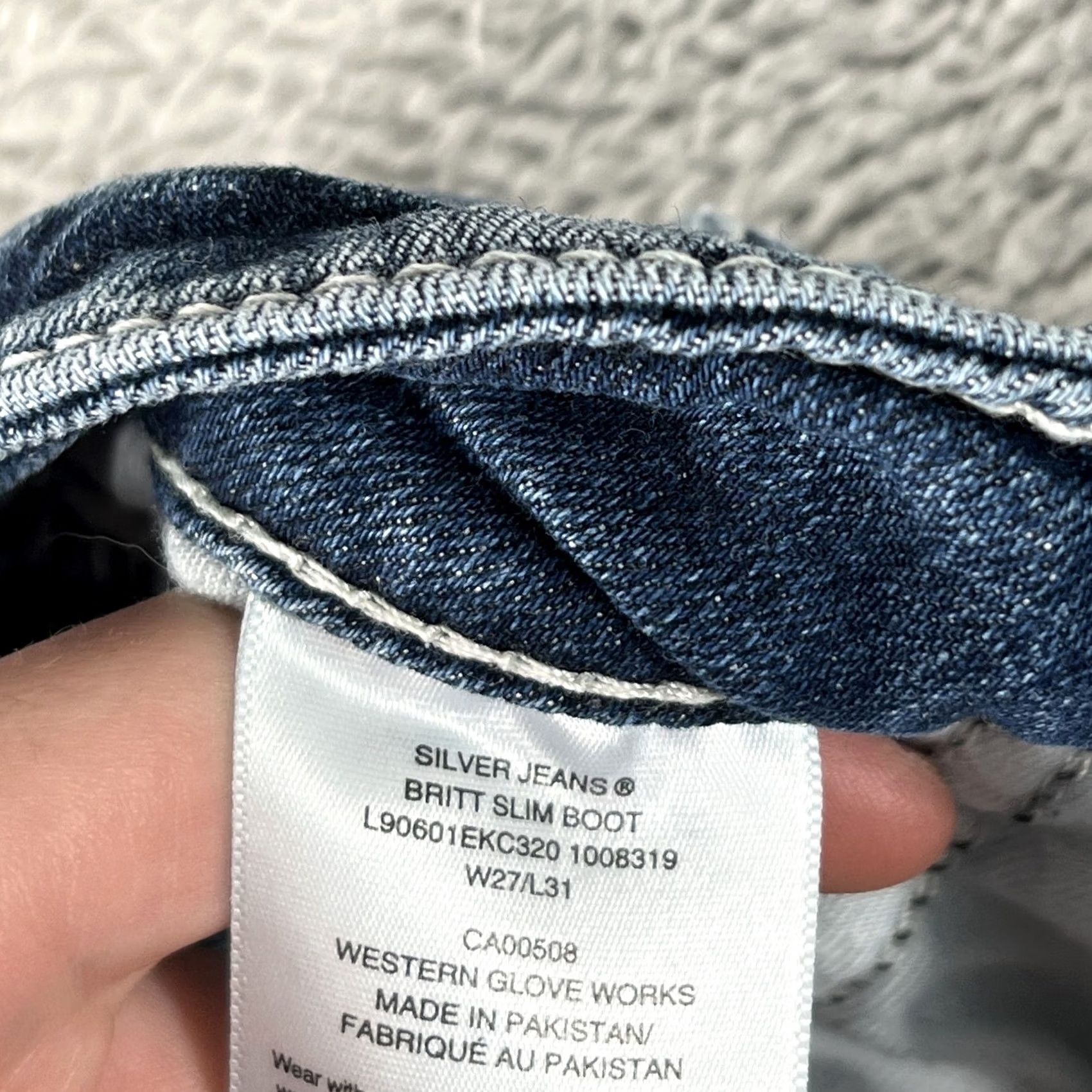 Silver Jeans Co. Silver Jeans Britt Slim Boot Denim Pants Womens 27x31 Mid Rise Stretch Blue Size 27" / US 4 / IT 40 - 4 Thumbnail