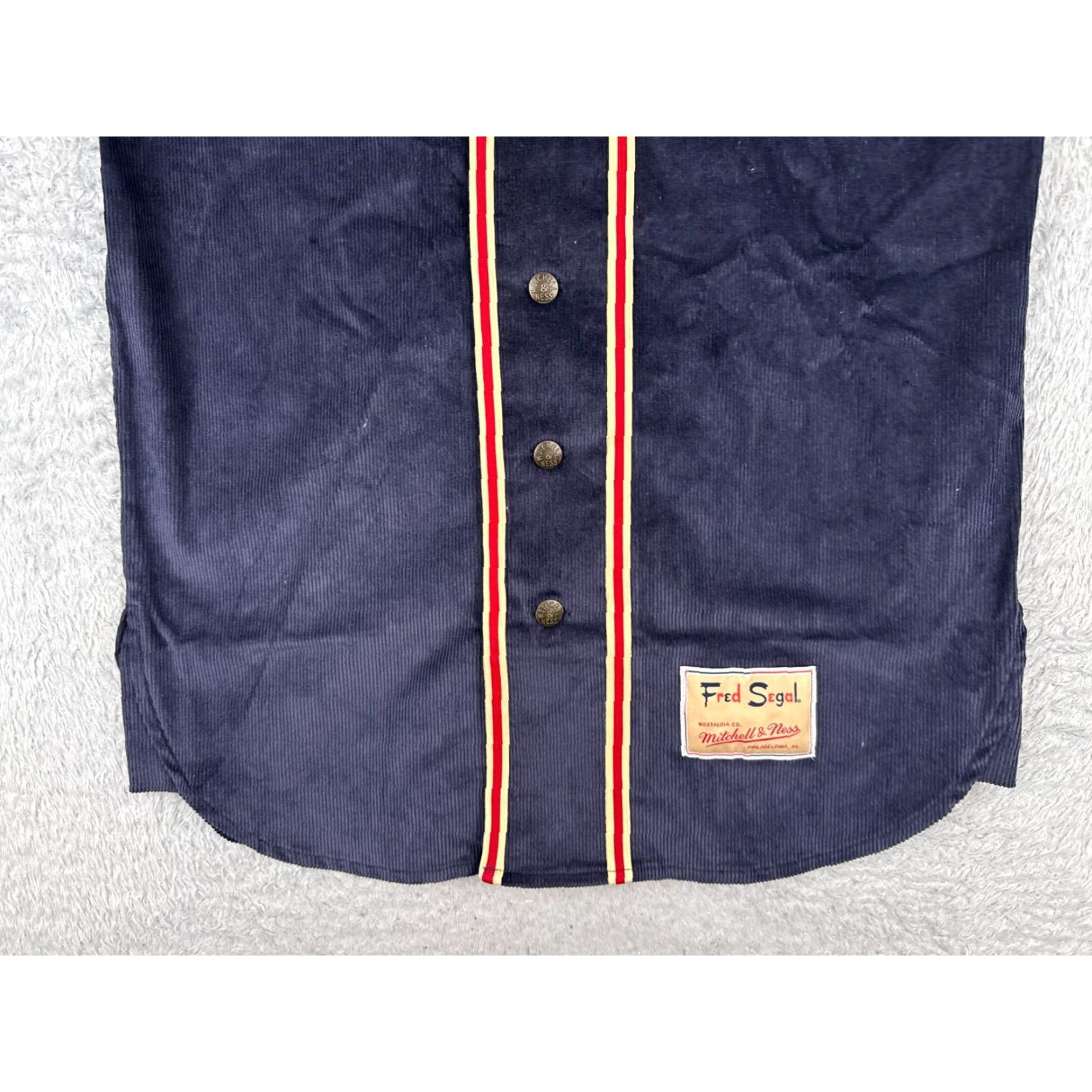 Mitchell & Ness VINTAGE Mitchell & Ness x Fred Segal Baseball Jersey Men Medium Blue Corduroy LA #61 NEW Size US M / EU 48-50 / 2 - 5 Thumbnail