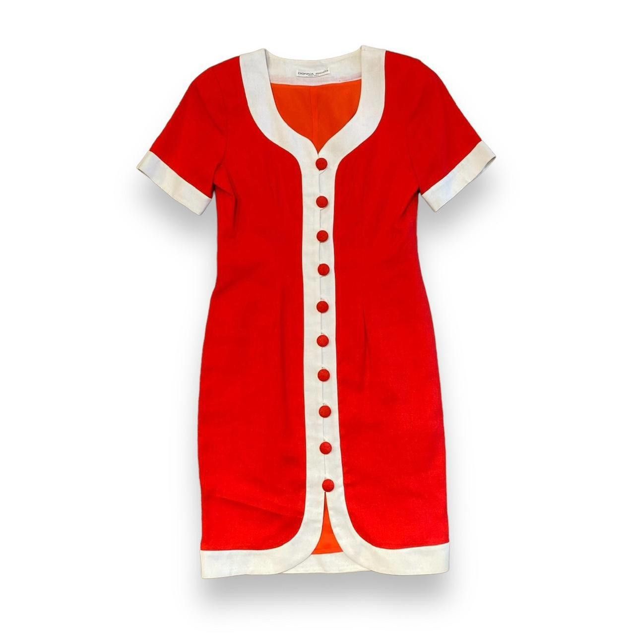 Designer Donna Ricco Women's Red and White Dress Size S / US 4 / IT 40 - 1 Thumbnail