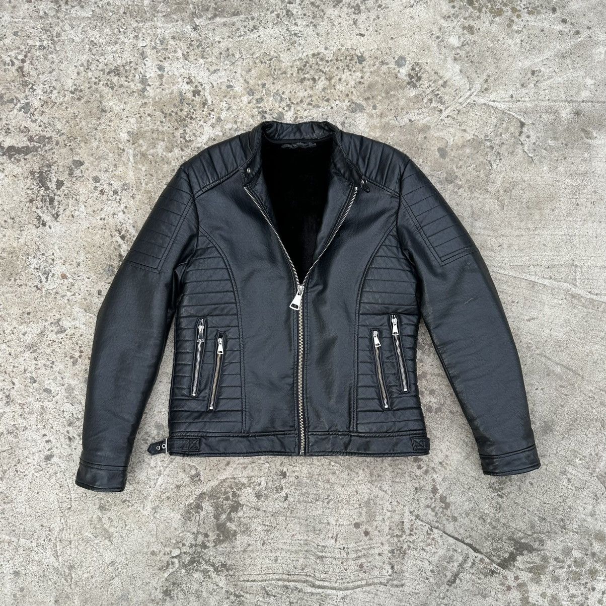 Japanese Brand Vintage Japanese Style Warm Moto Leather Jacket Y2K Used 00s Size US M / EU 48-50 / 2 - 3 Thumbnail