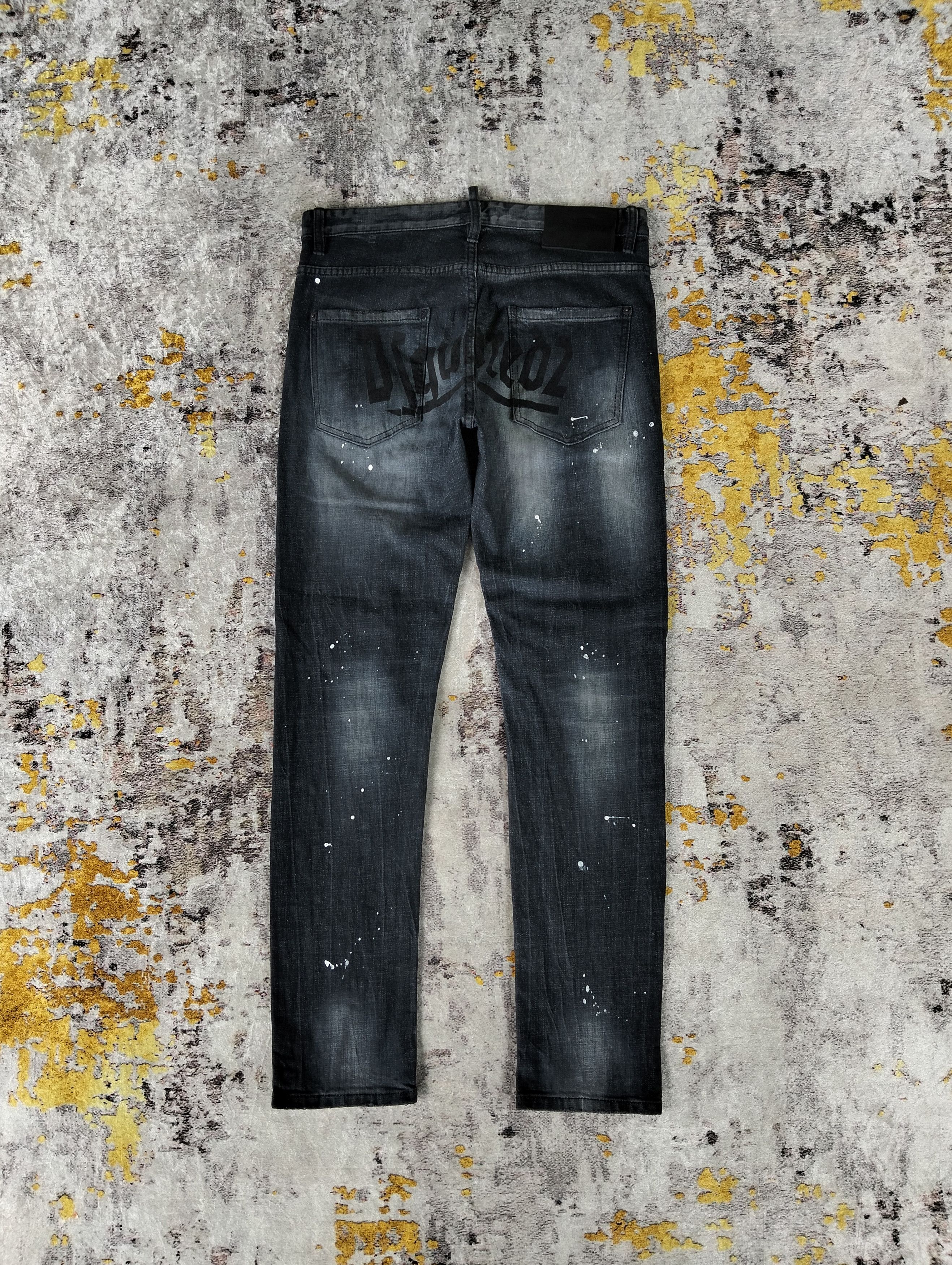 Dsquared2 Distressed Dsquared2 Paint Splatter Rhinestone Skinny Jeans Size US 32 / EU 48 - 2 Thumbnail