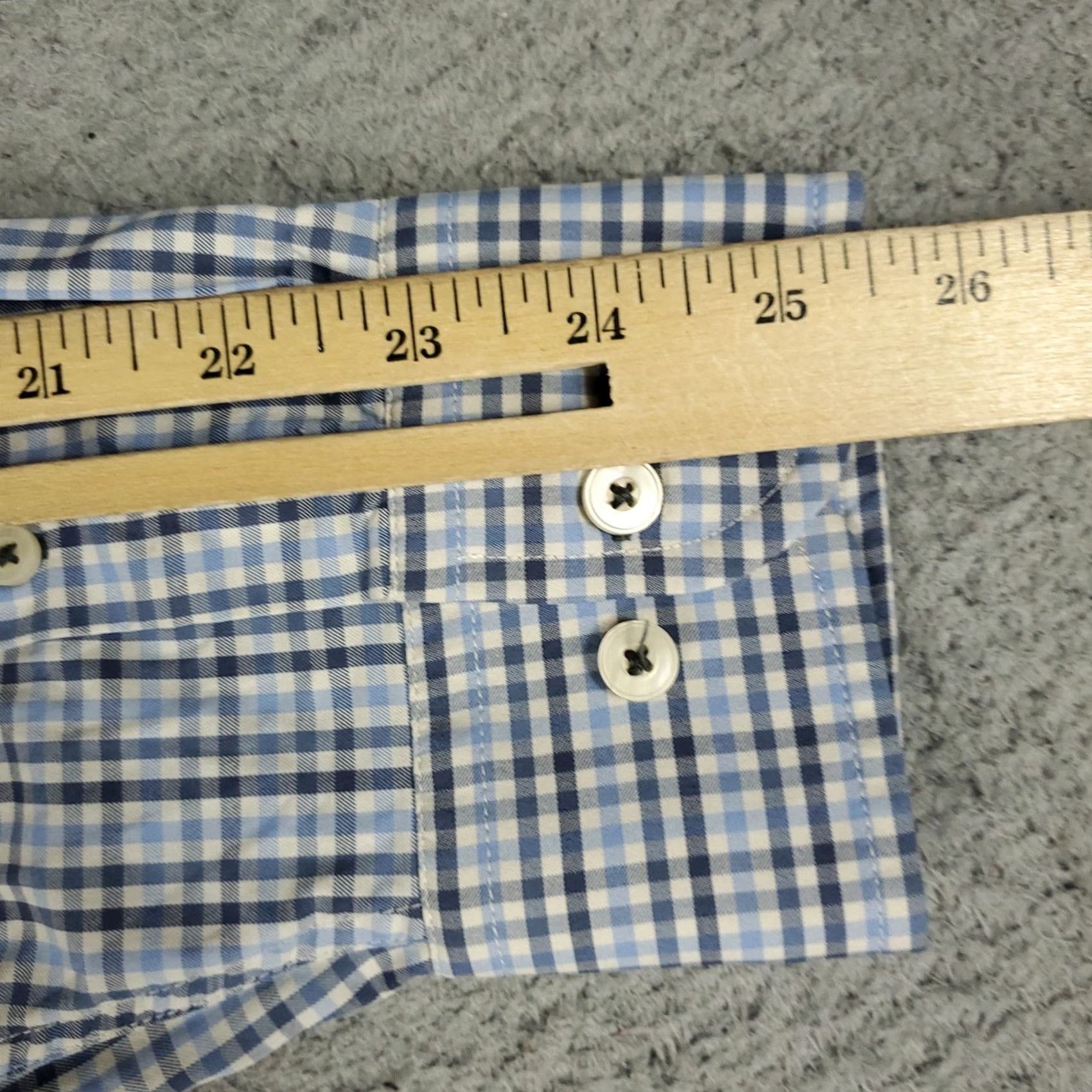 UNTUCKit UNTUCKit Shirt Mens L Blue Check Nylon Stretch Button Up Long Sleeve Size US L / EU 52-54 / 3 - 6 Thumbnail