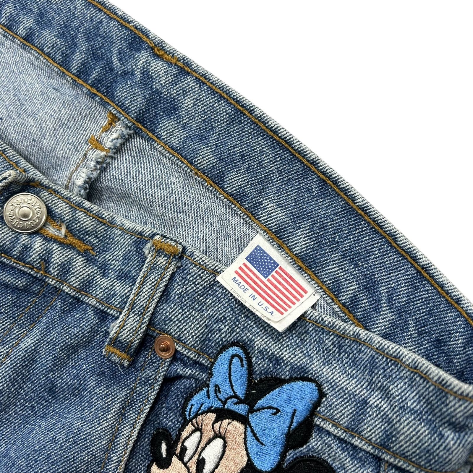 Disney VTG 90s DISNEY MICKEY MINNIE TOO CUTE DENIM JEAN PANTS M Size US 30 / EU 46 - 8 Thumbnail