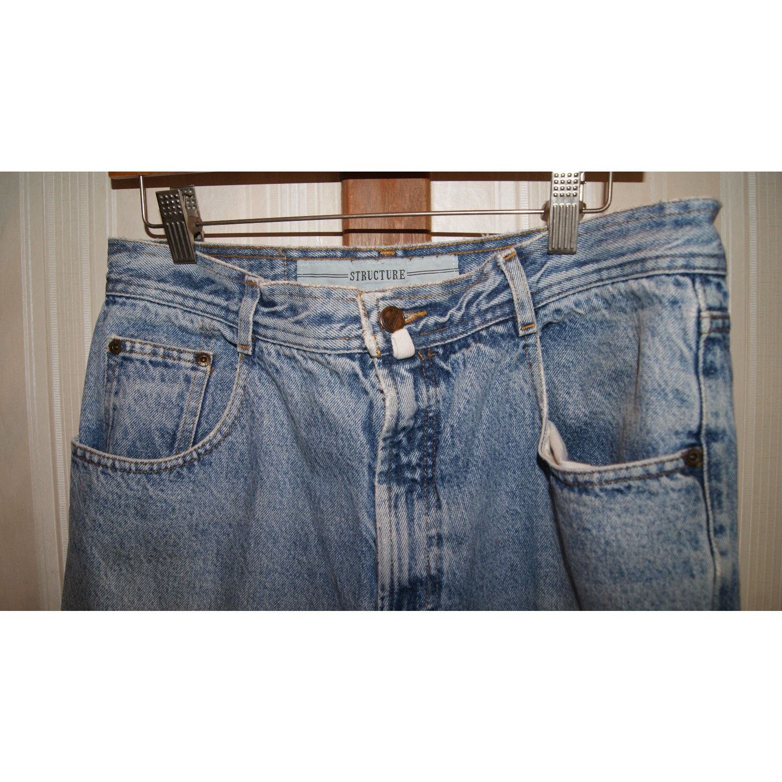 Structure VTG Structure Jeans Mens 36X30 Straight Leg 90s Cotton USA Size US 36 / EU 52 - 5 Thumbnail