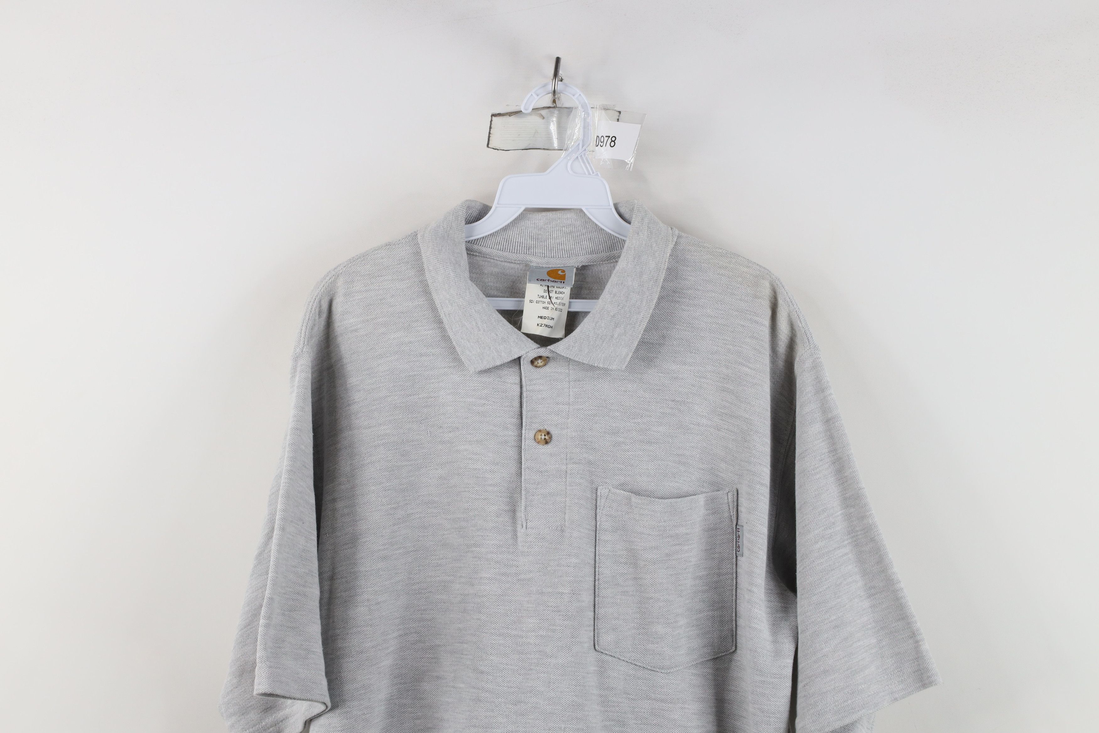 Carhartt Vintage 90s Carhartt Out Short Sleeve Pocket Polo Shirt Gray Size US M / EU 48-50 / 2 - 2 Thumbnail