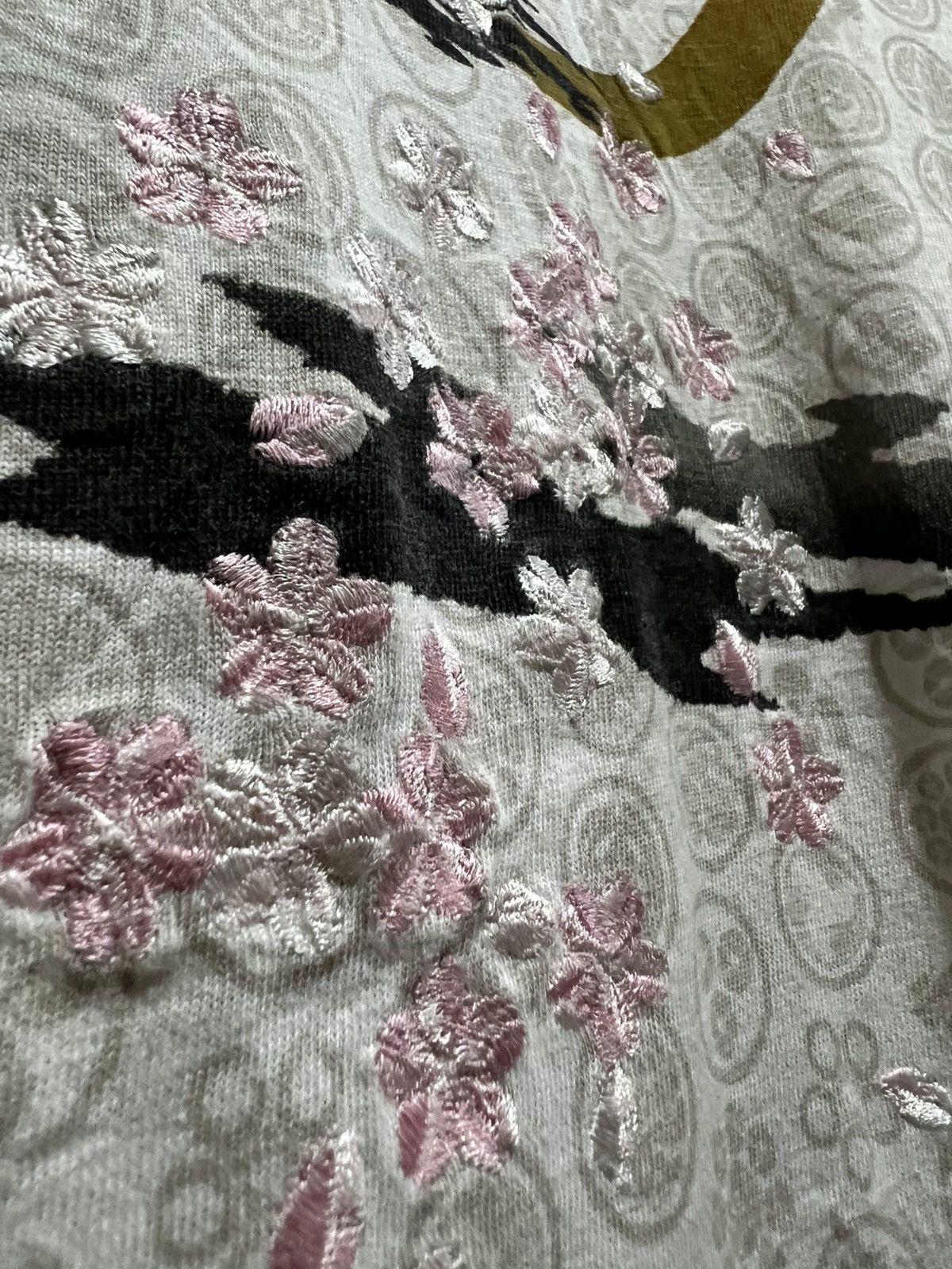 Japanese Brand Embroidery Cherry Blossom Skull Traditional Japanese Ls tee Size US M / EU 48-50 / 2 - 8 Thumbnail