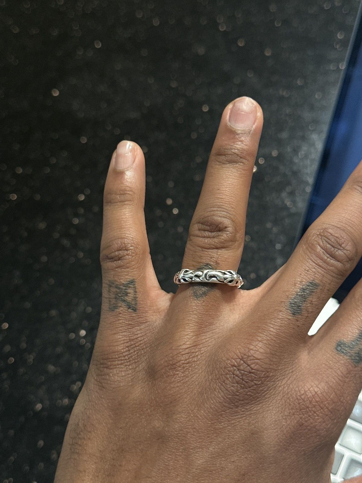 Chrome hearts cross scroll ring