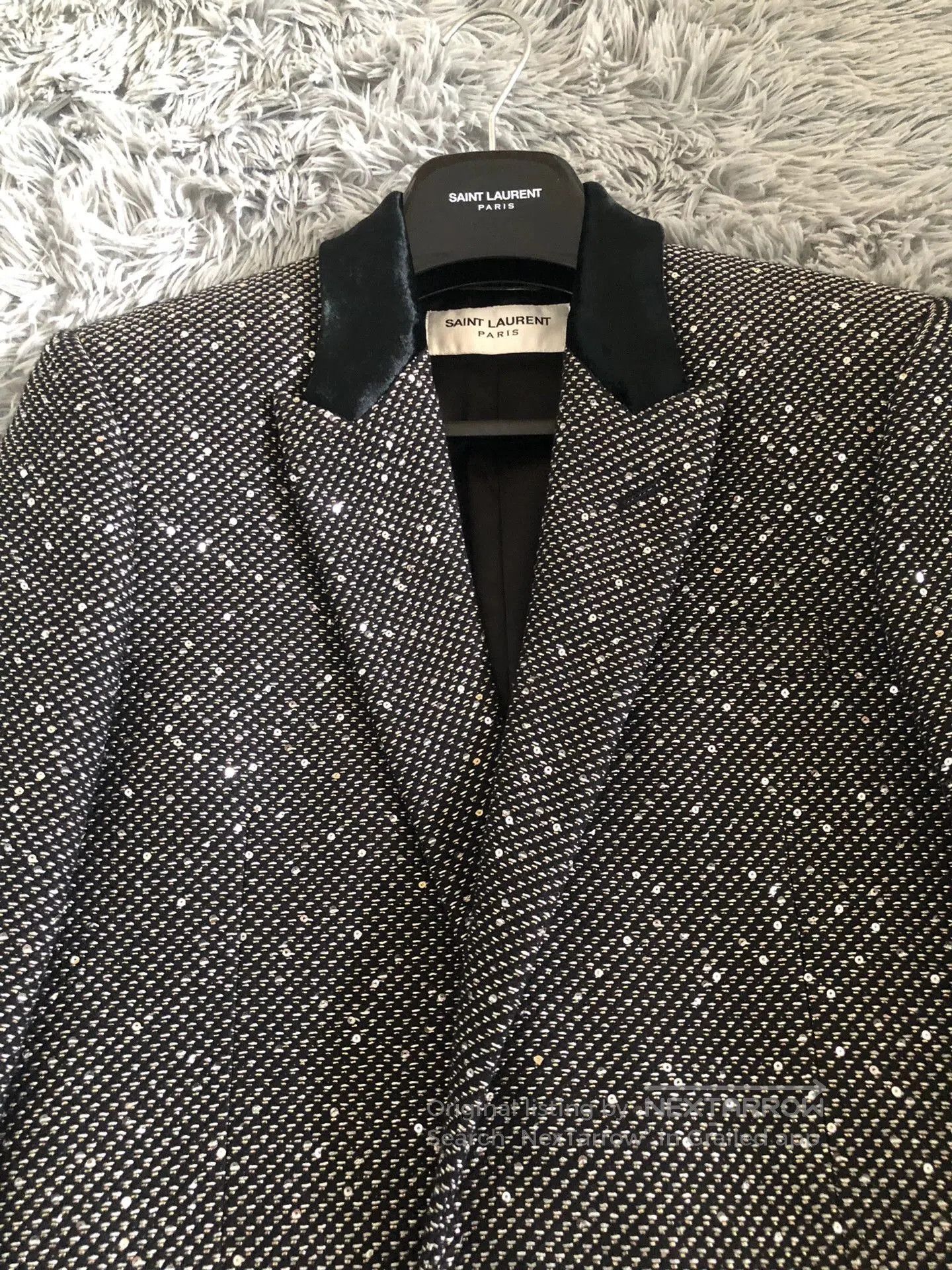 Saint Laurent Paris Saint Laurent 18FW Sequin Embellished Coat. Size M / US 6-8 / IT 42-44 - 4 Thumbnail