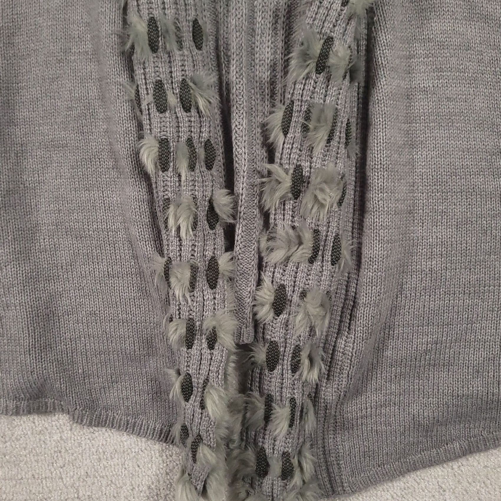 Vintage Chico’s Grey Fringe Detail Sleeveless Cardigan Sweater XL Women Size XL / US 12-14 / IT 48-50 - 7 Thumbnail