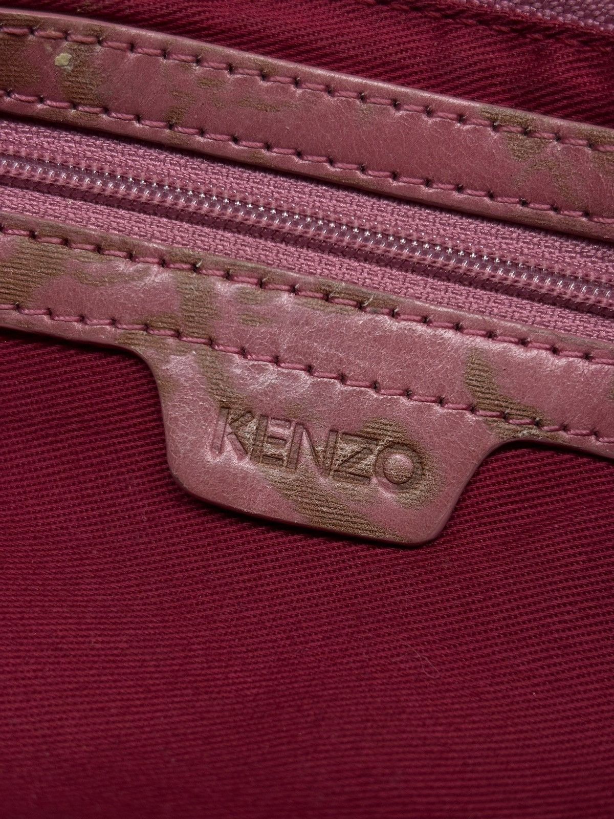 Kenzo Kenzo Red Pleated Nylon and Leather Small Zip Hobo Size ONE SIZE - 13 Thumbnail