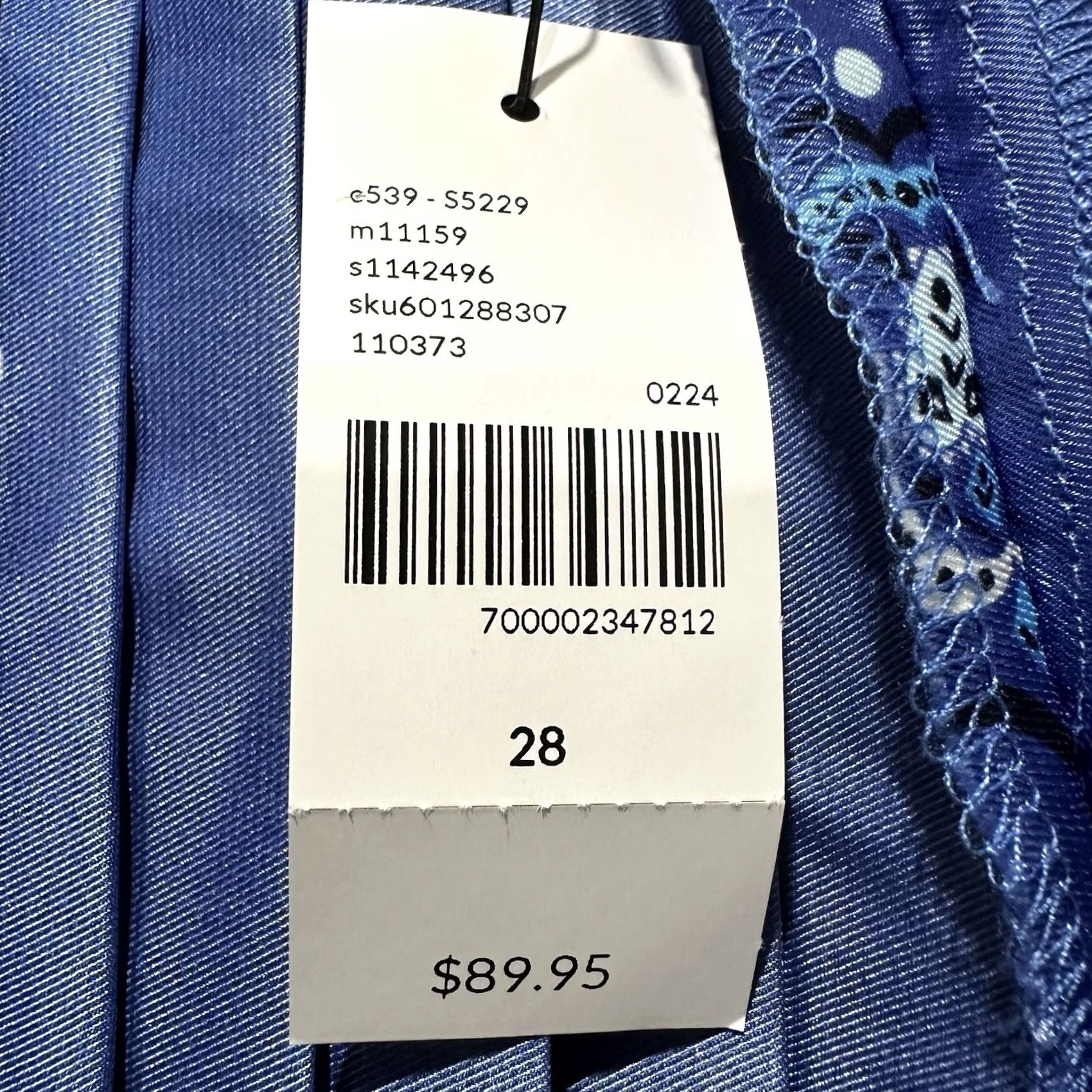 Vintage NWT Lane Bryant Pleated Skirt Womens Size 28 Blue Floral Printed Size 28" / US 6 / IT 42 - 5 Thumbnail