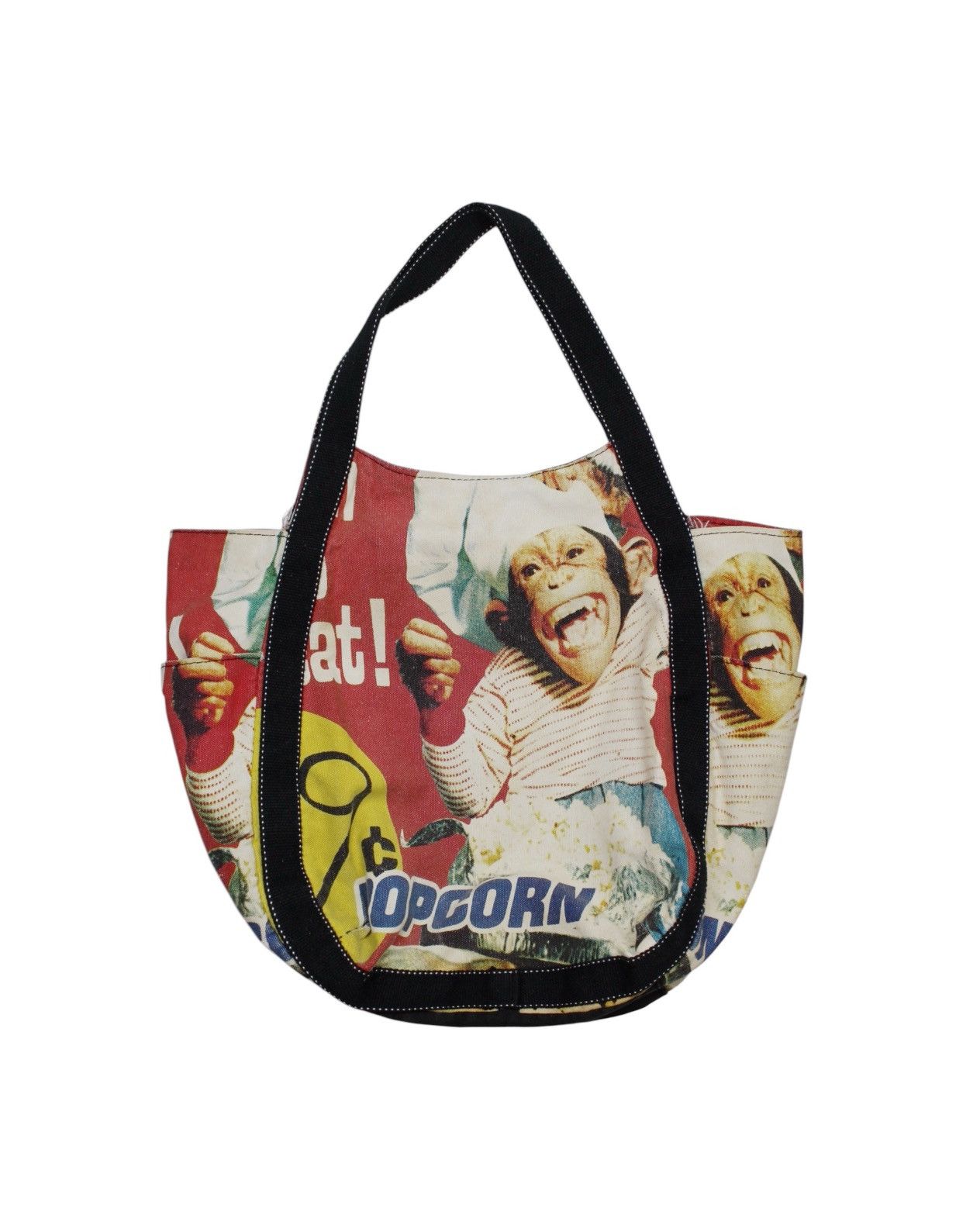Japanese Brand 2000S MONKEY POPCORN POP ART CANVAS TOTE BAG Size ONE SIZE - 1 Thumbnail