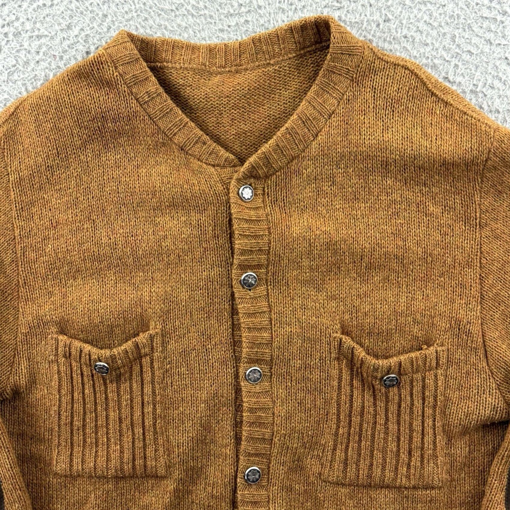 Vintage VINTAGE Brentwood Cardigan Sweater Mens Medium Brown Knit Wool Blend 50s Patch Cable-Knit V-Neck Wool Blend 50s Patch Cardigan Mens Brown Knit Size US M / EU 48-50 / 2 - 3 Thumbnail