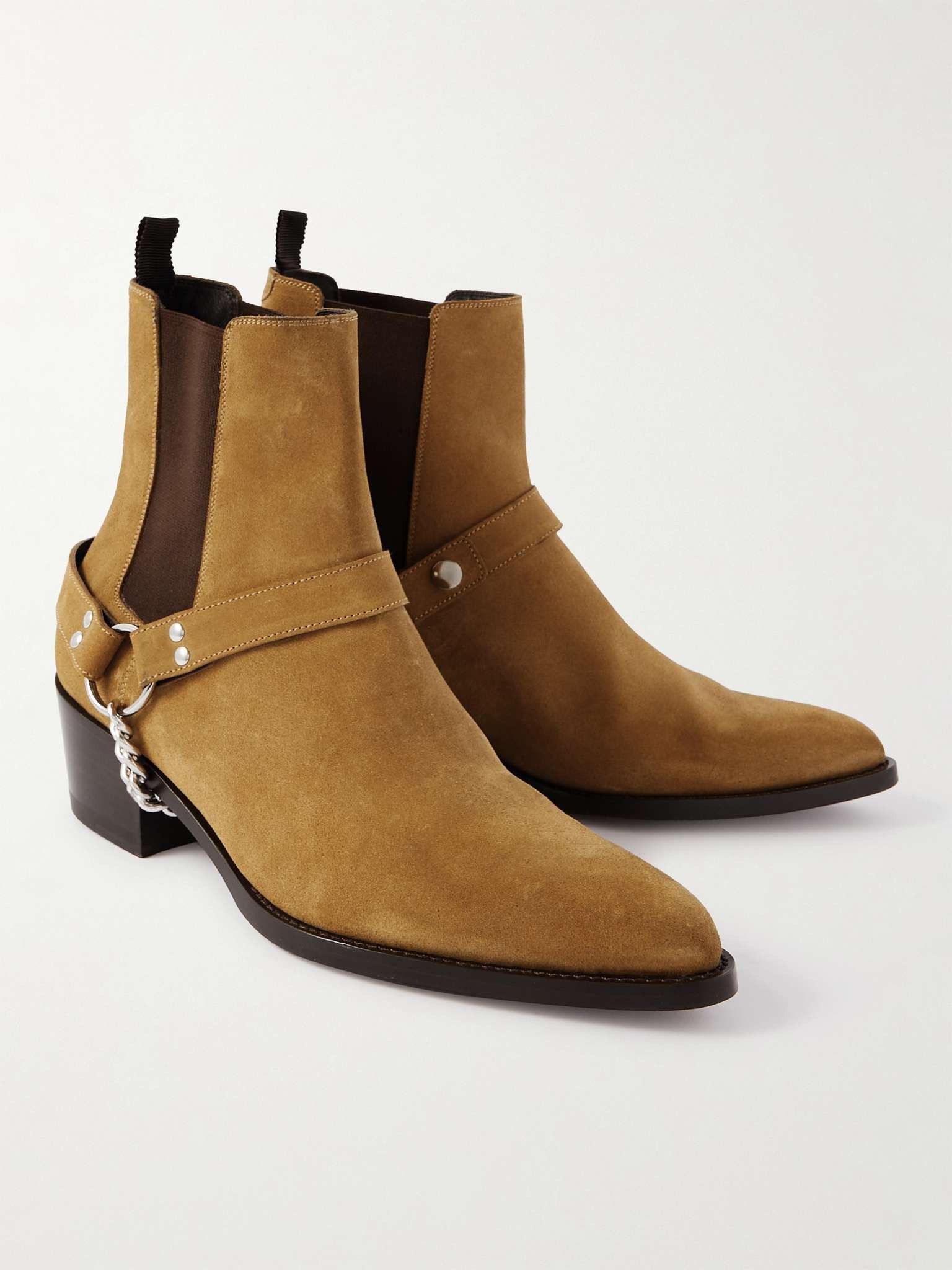 Celine o1bcso1str0625 354703020C Suede Chelsea Boots in Dark Havana Size US 7 / EU 40 - 4 Thumbnail