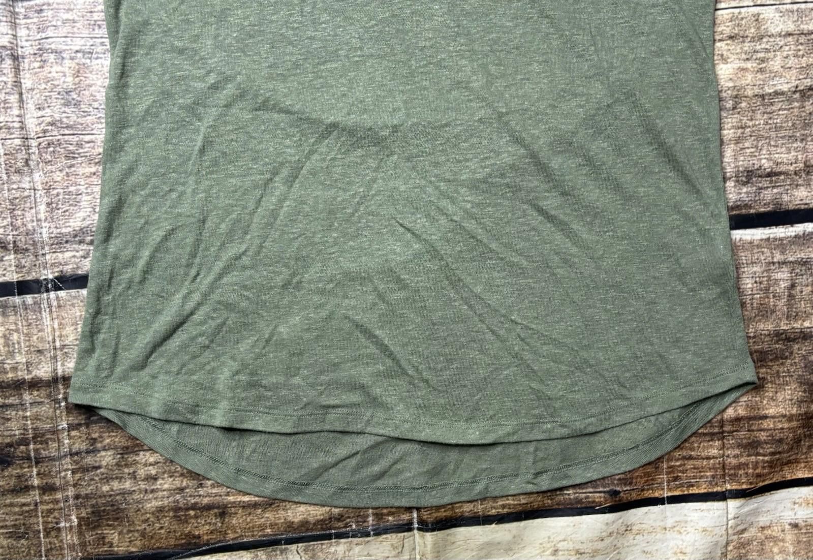 Other Caslon Top Womens S Linen Blend Short Sleeve Green Keyhole Size S / US 4 / IT 40 - 5 Thumbnail