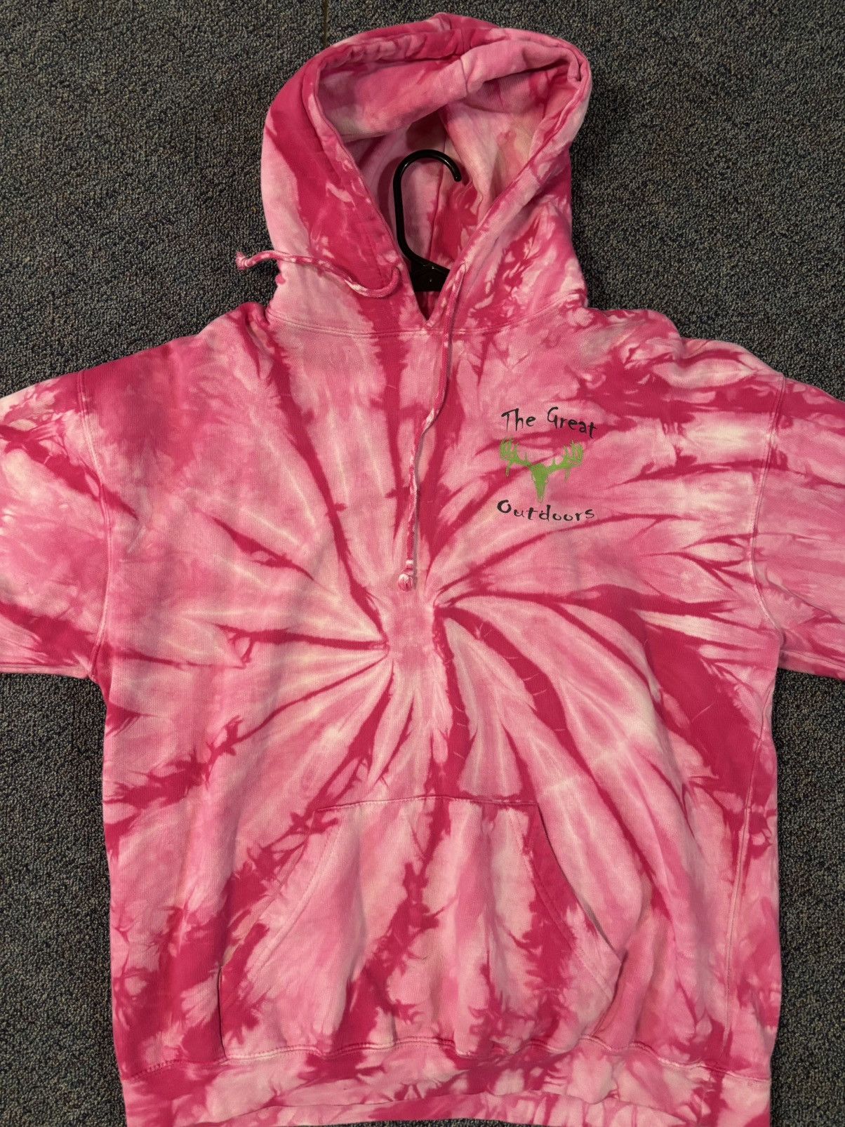 Other Pink tie-dye hoodie with green logo Size US XL / EU 56 / 4 - 1 Thumbnail