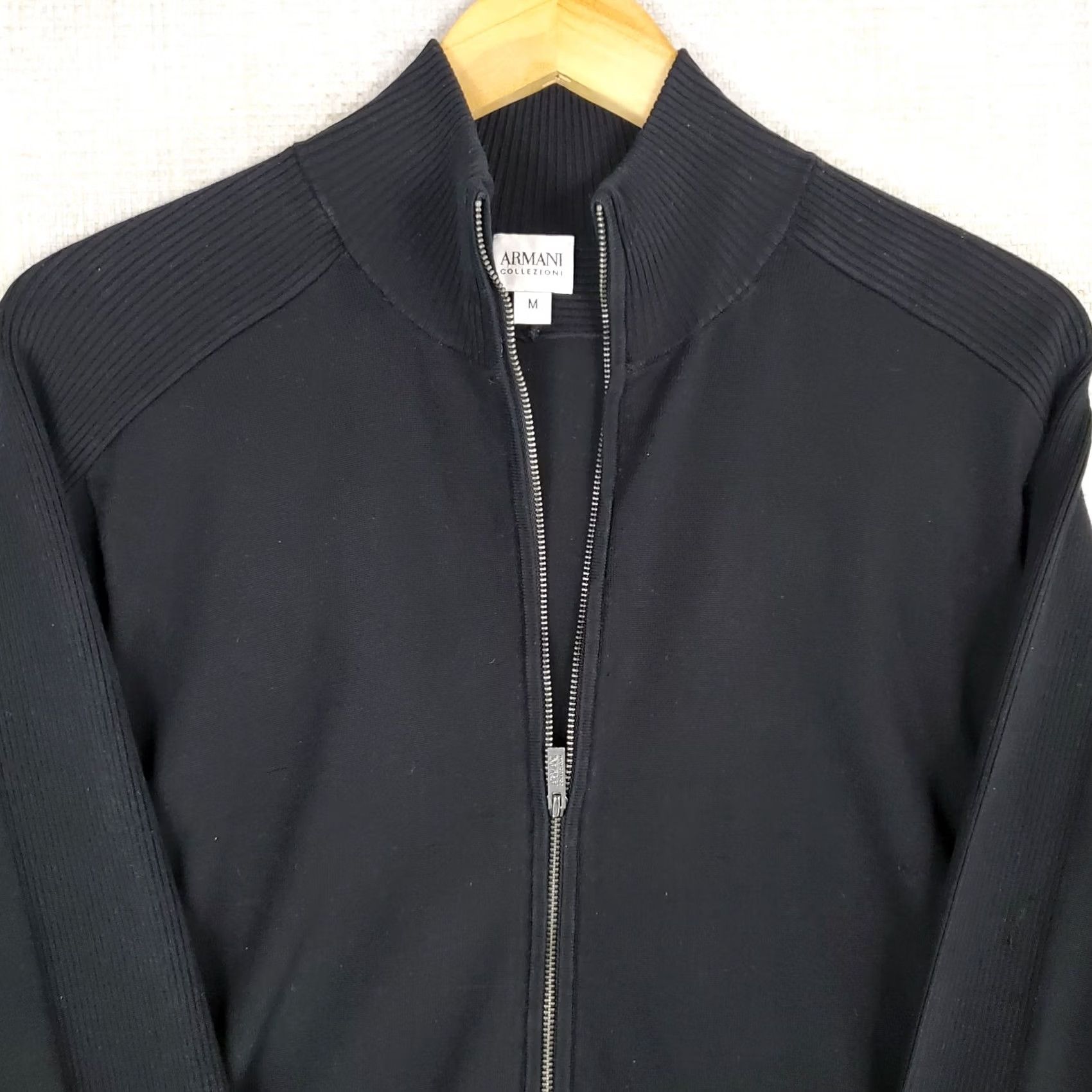 Armani ARMANI COLLEZIONI Mens Silk Blend Full Zip Cardigan Jacket Sweater Black Medium Size US M / EU 48-50 / 2 - 3 Thumbnail
