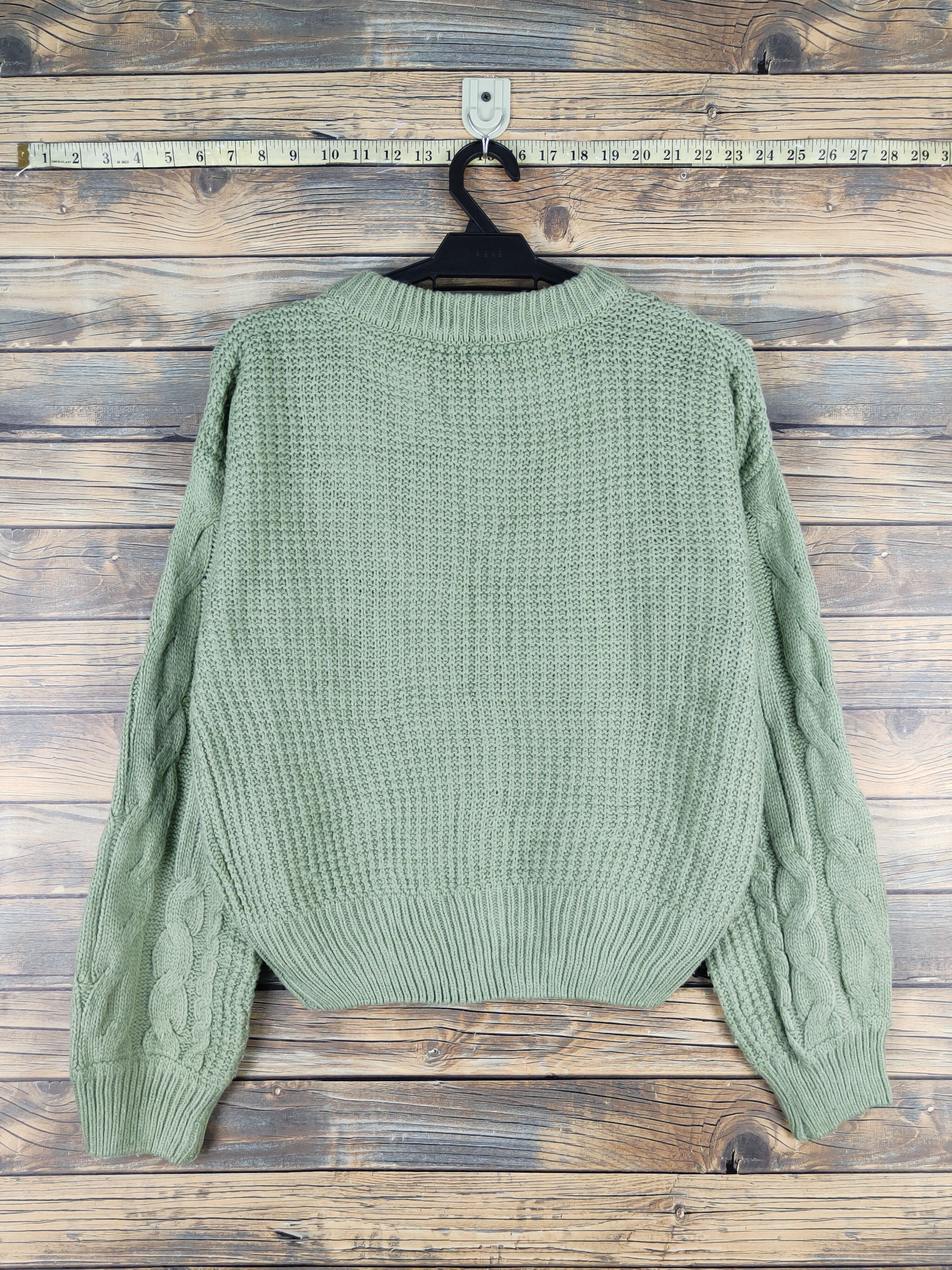 Aran Isles Knitwear × Japanese Brand × Vintage Ray Cassin Green cable Knitwear Cardigan #W1152 Size M / US 6-8 / IT 42-44 - 7 Thumbnail