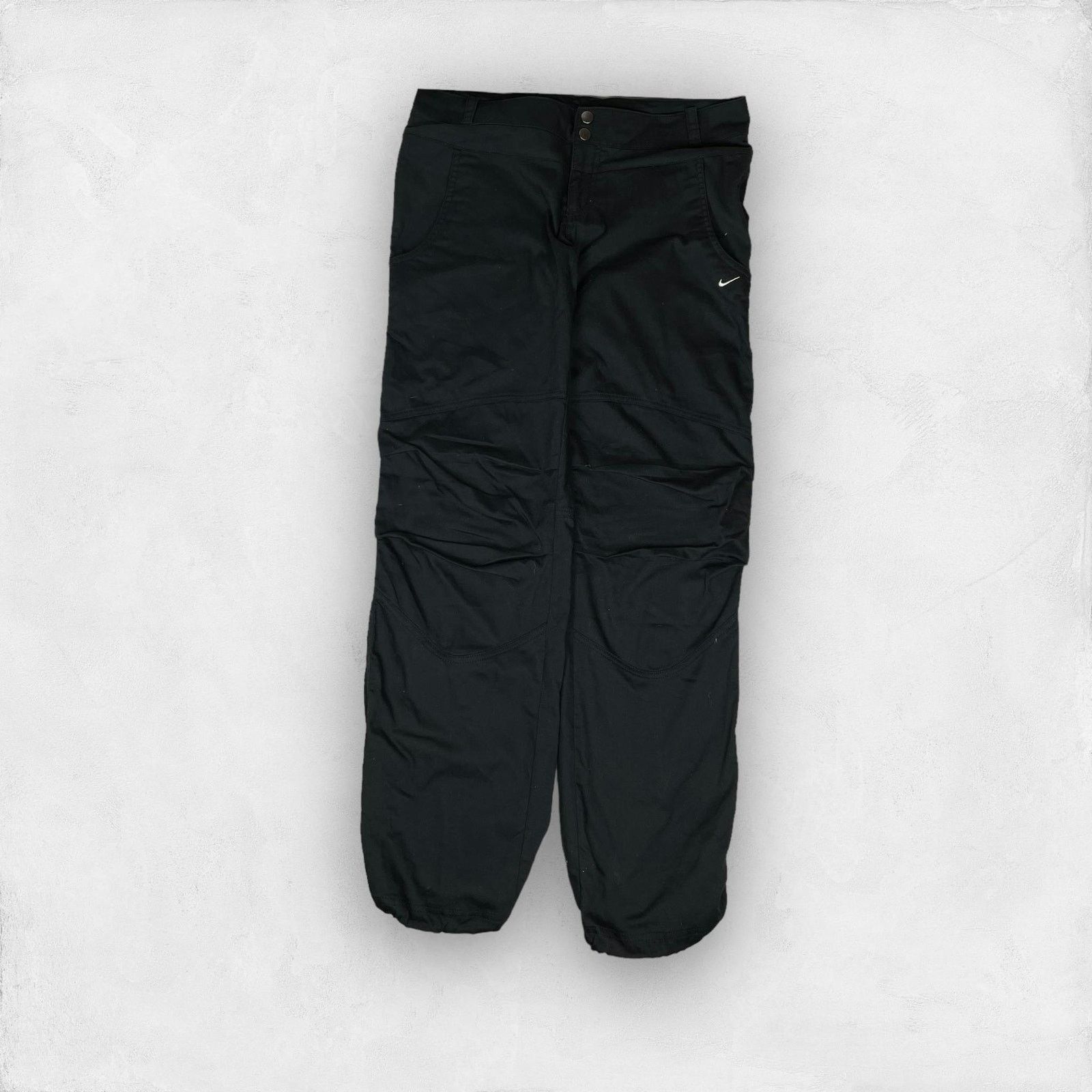Nike × Vintage Nike Fit Dry Womens Black Swoosh Pockets Drawstring Pants 10 Size 30" / US 8 / IT 44 - 1 Thumbnail
