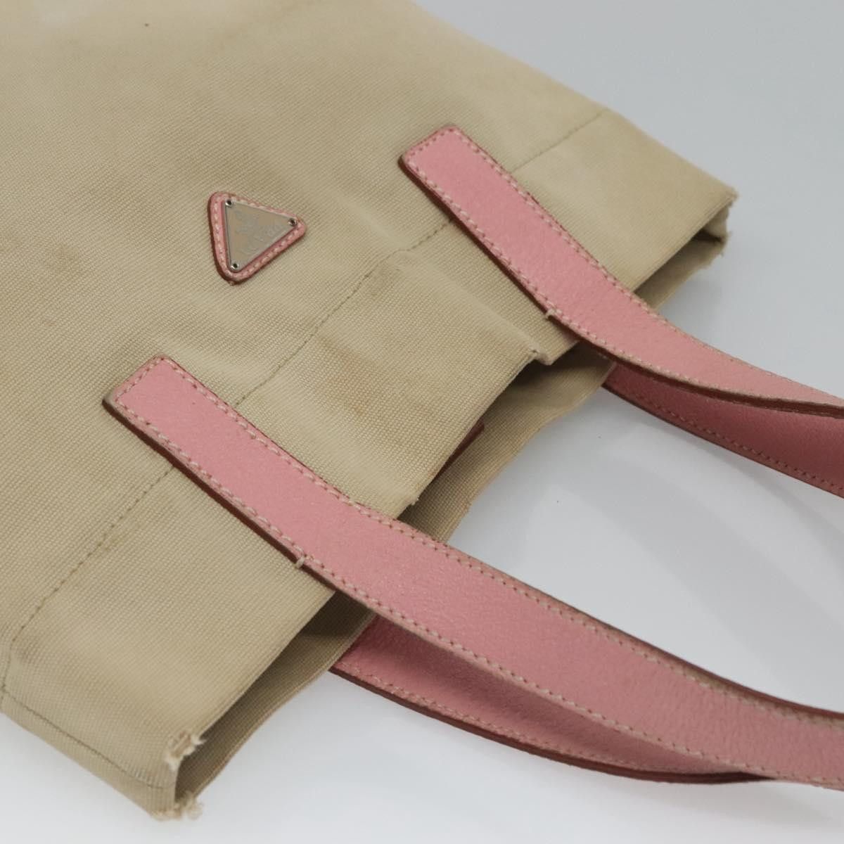 Prada PRADA Tote Bag Canvas Beige Silver Size ONE SIZE - 6 Thumbnail