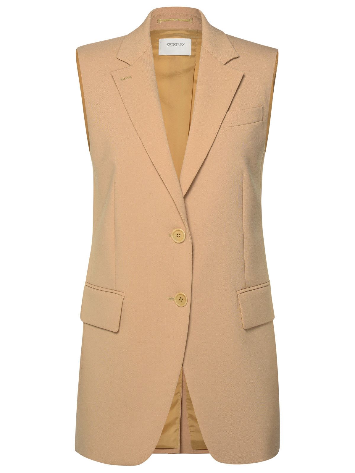 image of Sportmax Beige Virgin Wool Vest, Women's (Size Medium)