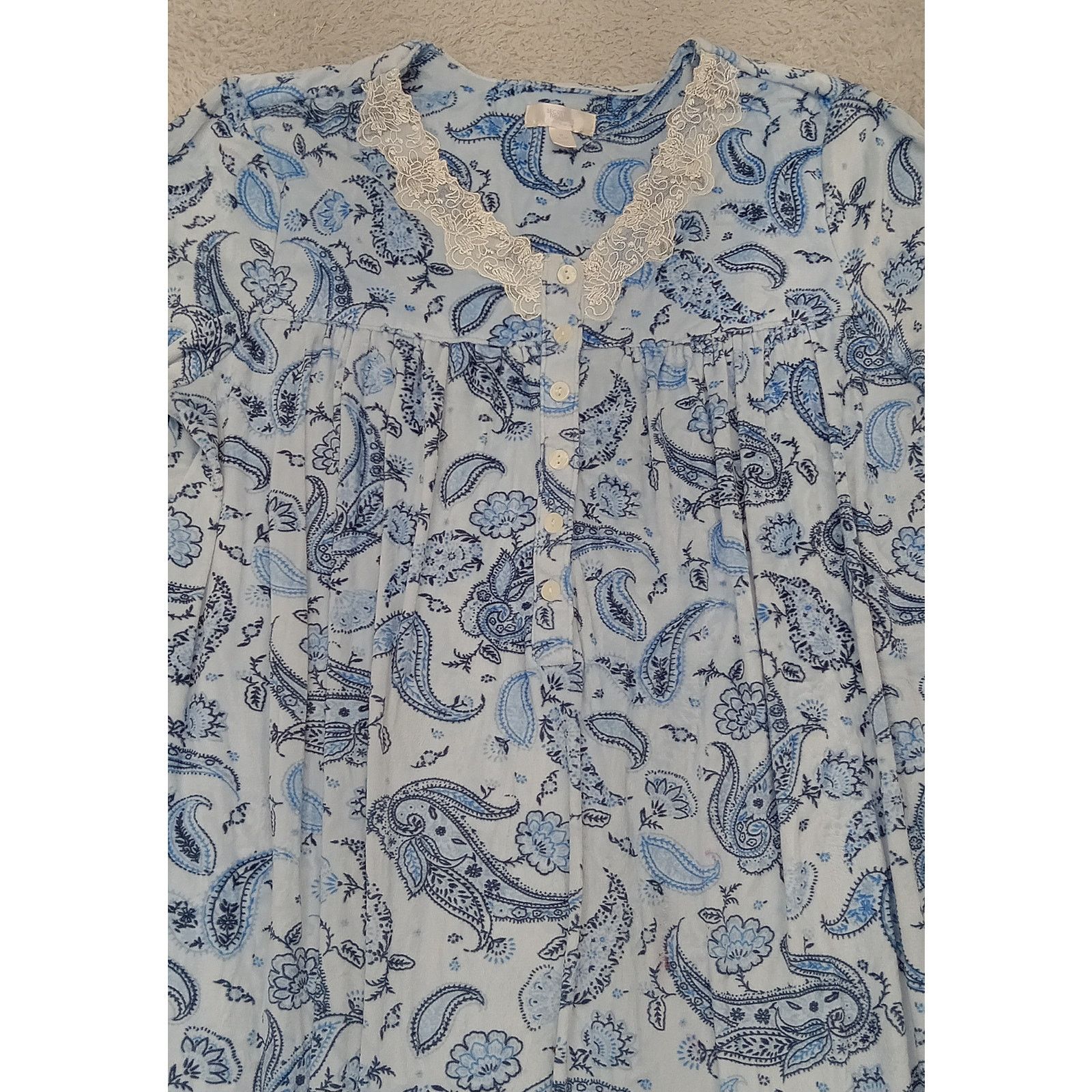 & Other Stories Secret Treasures Nightdress M Women Long Sleeve Blue Paisley Size XXL / US 16-18 / IT 52-54 - 4 Thumbnail