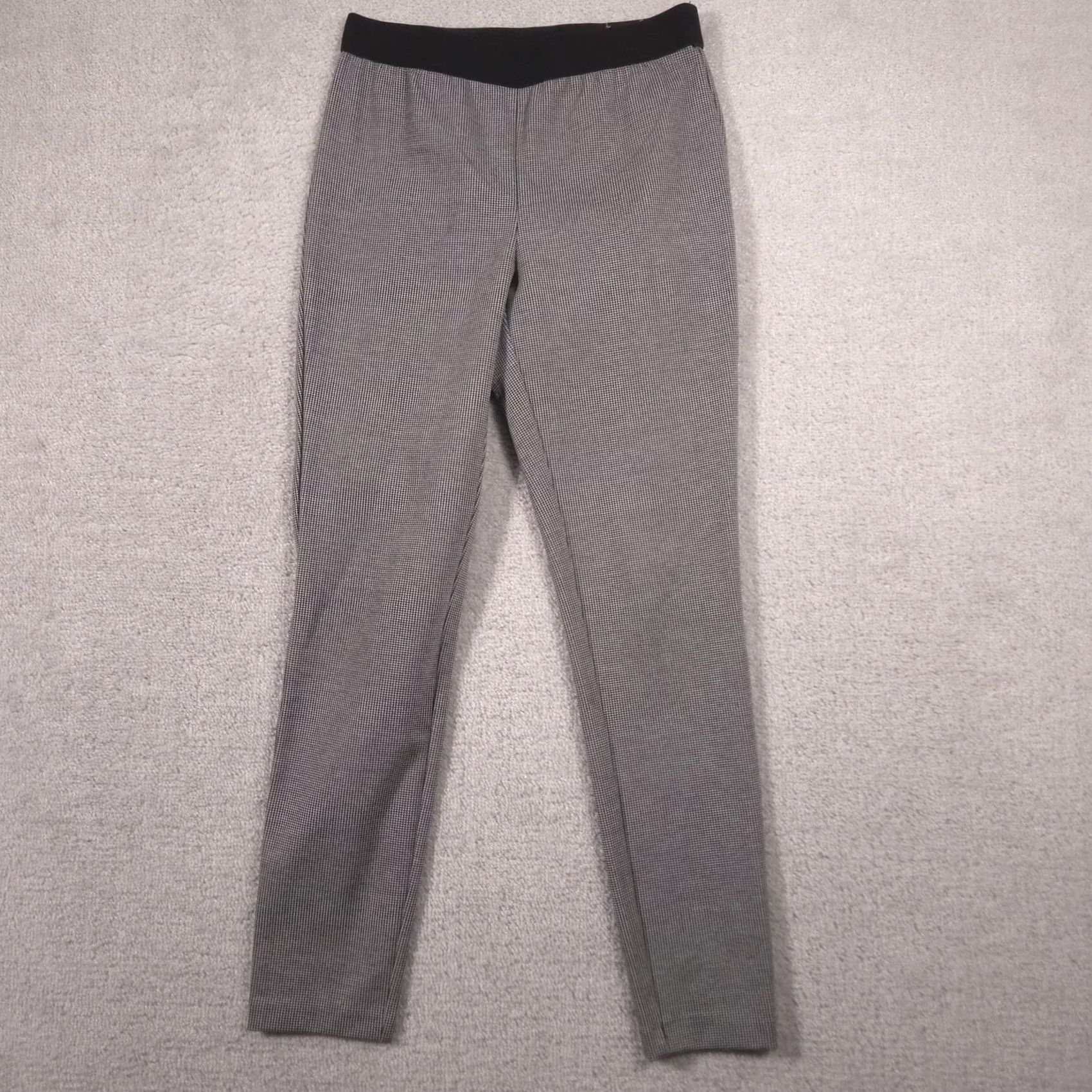 Talbots Talbots Pants Womens 4 Gray Check Soho Ankle Ponte Slim Pull On Stretch Career Pants Size 27" / US 4 / IT 40 - 2 Thumbnail