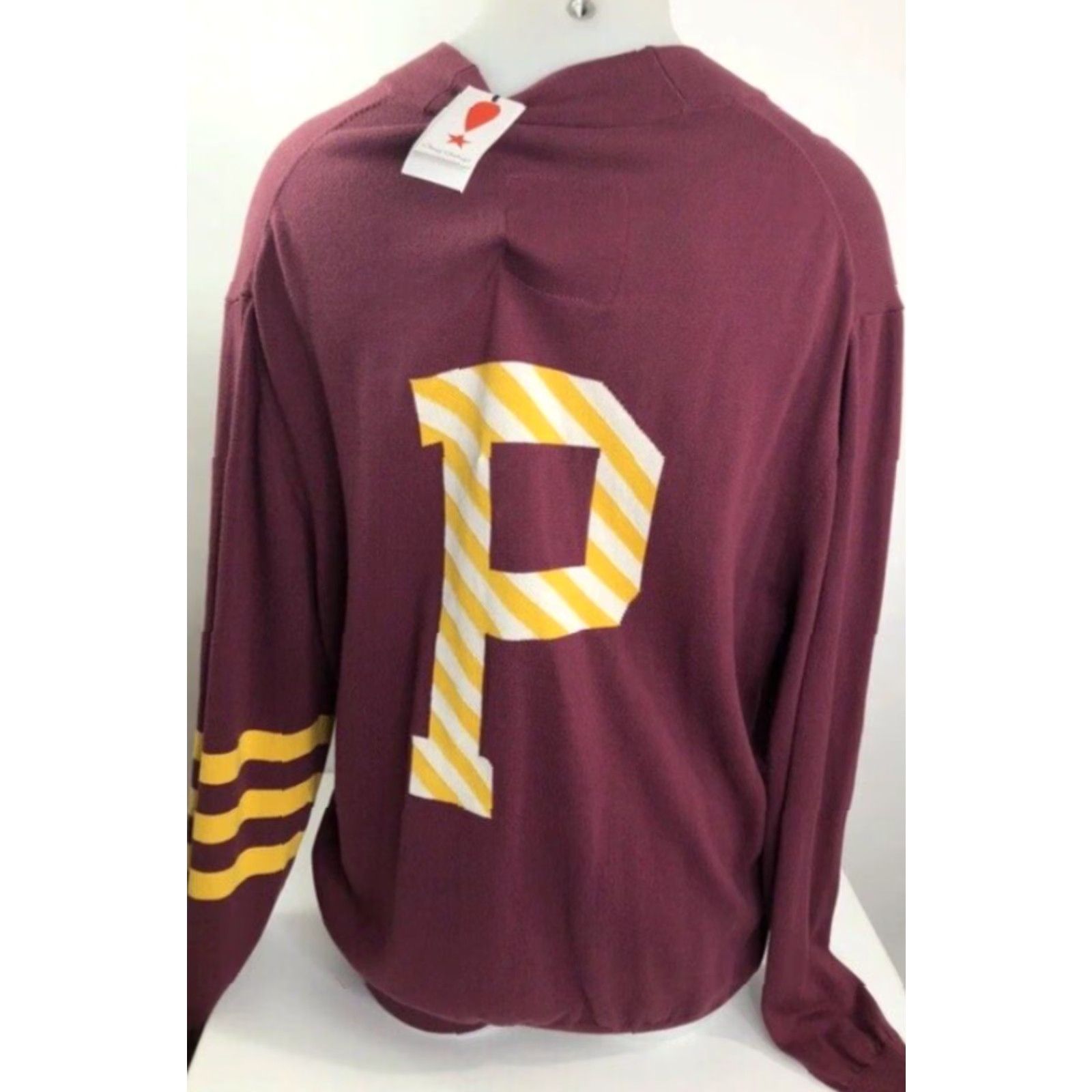 NANGA PLAY CLOTHS Our Gang Dog Cardigan Varsity Sweater - XL Burgundy Embroidered - Men Tee? Size US XL / EU 56 / 4 - 4 Thumbnail