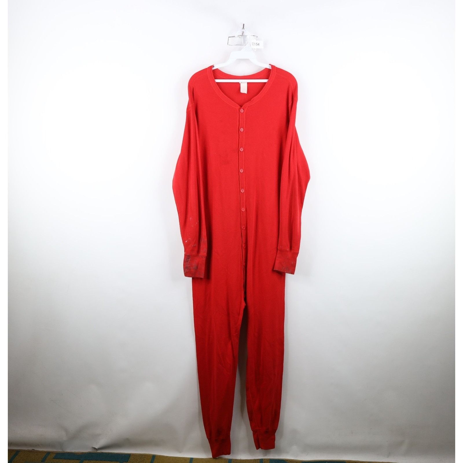 Vintage Vintage 90s Streetwear Ribbed Knit Union Suit Pajamas Size US L / EU 52-54 / 3 - 1 Thumbnail
