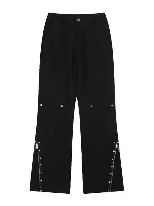 Japanese Brand Y2K Black Baggy Flare Jeans Size US 32 / EU 48 - 1 Thumbnail