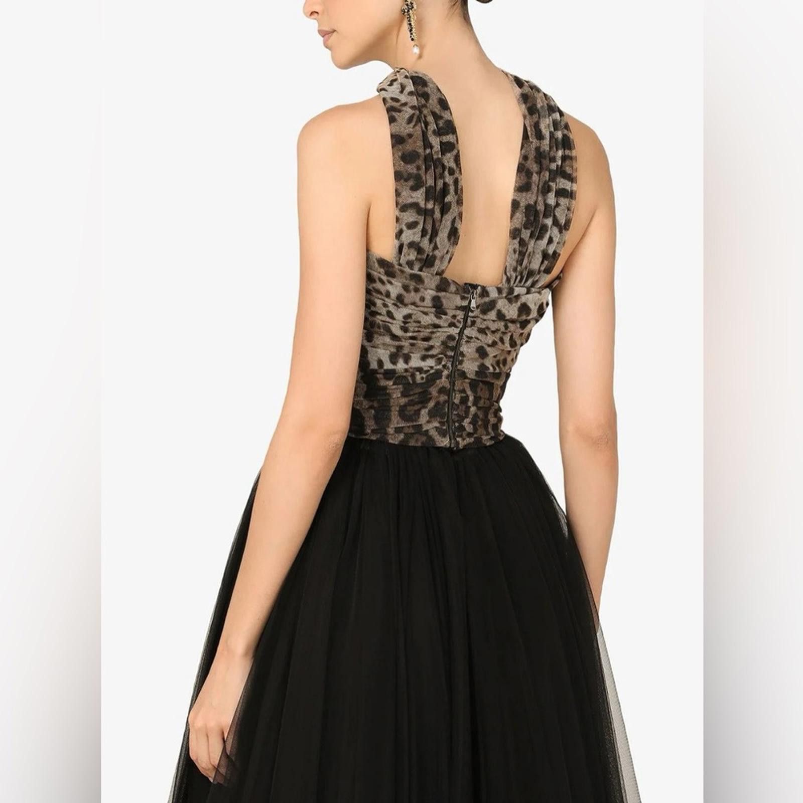 Dolce & Gabbana Dolce & Gabbana Leopard and Black Tulle Gown Size XS / US 0-2 / IT 36-38 - 7 Thumbnail