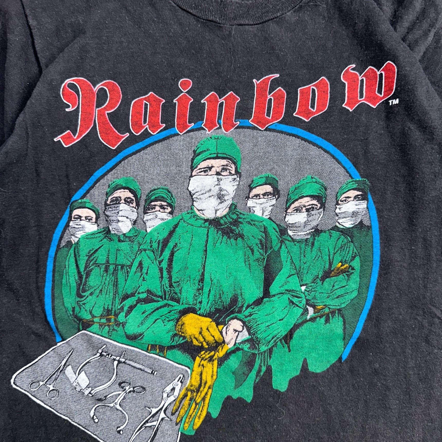 Vintage VINTAGE Rainbow Difficult Cure Tour 1981 Concert T-Shirt Black Adult Medium Screen Stars Mens Size US M / EU 48-50 / 2 - 2 Thumbnail