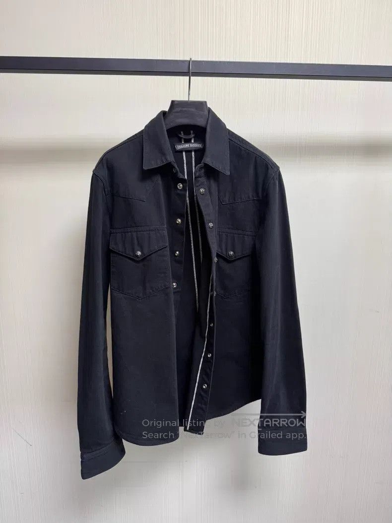 Chrome Hearts Chrome Hearts Denim shirt with cross patchwork leather det Size US M / EU 48-50 / 2 - 1 Thumbnail