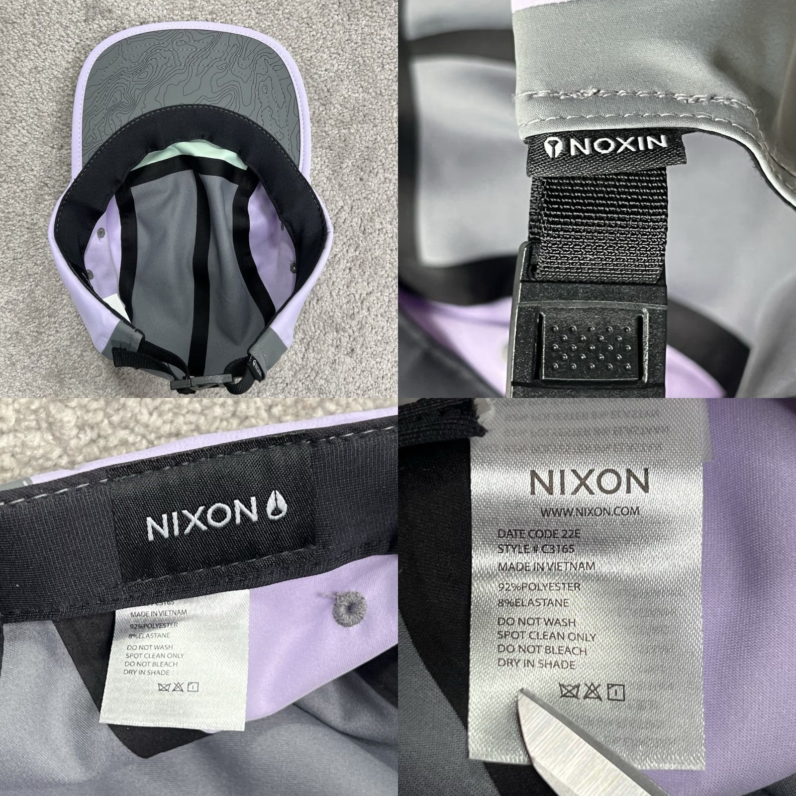 Nixon Nixon 5 Panel Hat Tech Adjustable Colorblock Unisex UPF 50+ Outdoor Green Purple Gray Mens One Size帽 Size ONE SIZE - 8 Thumbnail
