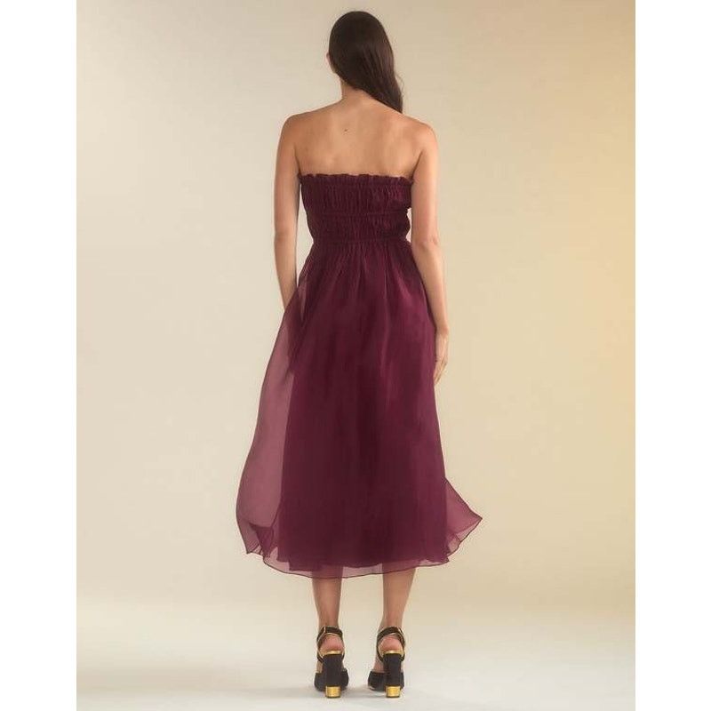 Cynthia Rowley Cynthia Rowley Buckle Up Silk Organza Dress burgundy size M Size M / US 6-8 / IT 42-44 - 5 Thumbnail