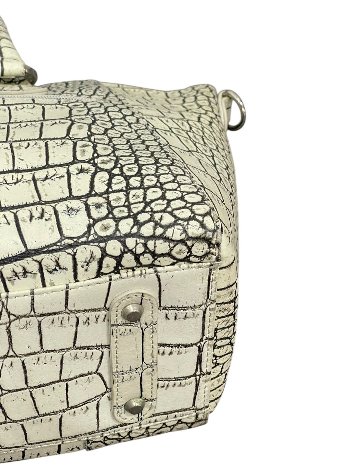 Genuine Leather Albino Crocodile Embossed Moda Principe Tote Bag 2🟩2 Size ONE SIZE - 16 Thumbnail