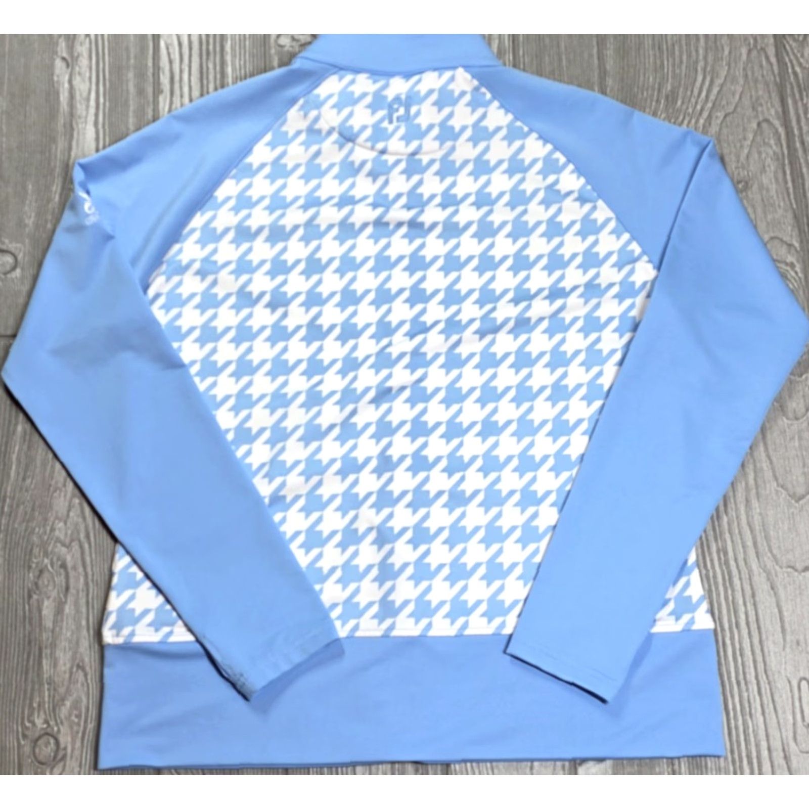 Footjoy FootJoy Women's Full Zip Golf Jacket M Light Blue White Houndstooth Grandover Shirt Golf Womens M Light Blue White Houndstooth Grandover Size M / US 6-8 / IT 42-44 - 7 Thumbnail
