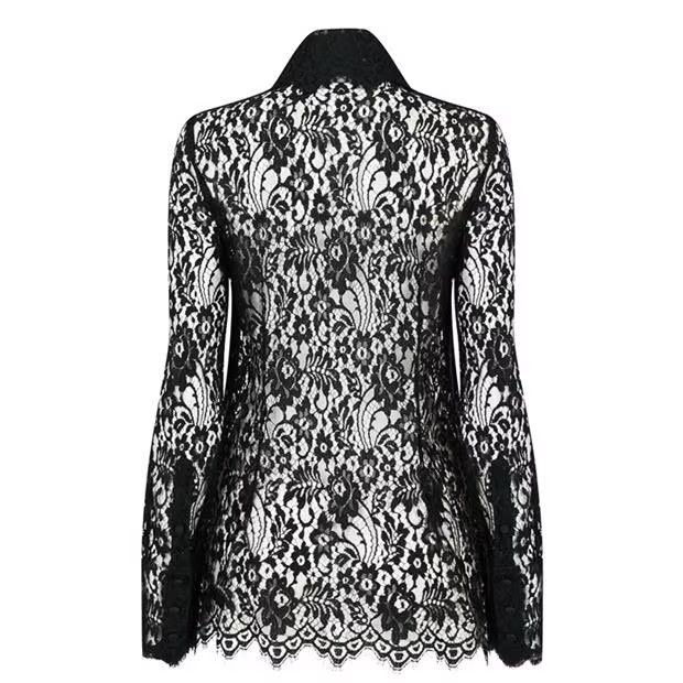 Dolce & Gabbana o1g2r1mq1024 Lace Shirt in Black Size XS / US 0-2 / IT 36-38 - 2 Thumbnail