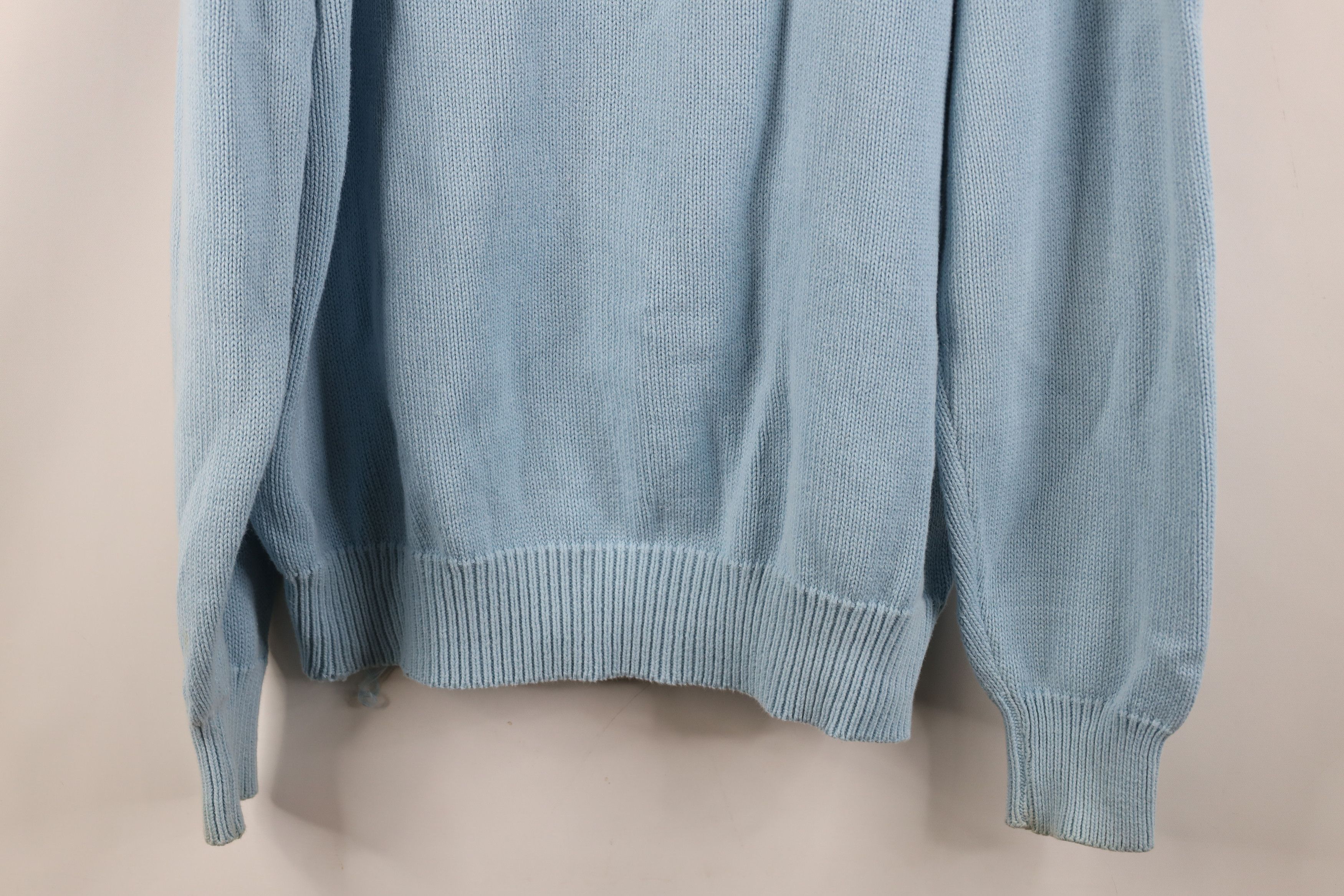 Lands' End Vintage 90s Lands End Knit V-Neck Sweater Carolina Blue USA Size US L / EU 52-54 / 3 - 12 Thumbnail