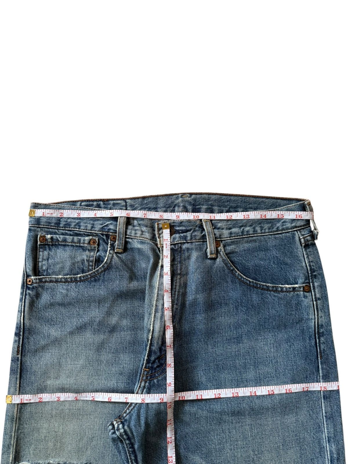 Levi's Vintage 90s Levis 503 Blue Wash Distress Baggy Jeans Size US 33 - 6 Thumbnail