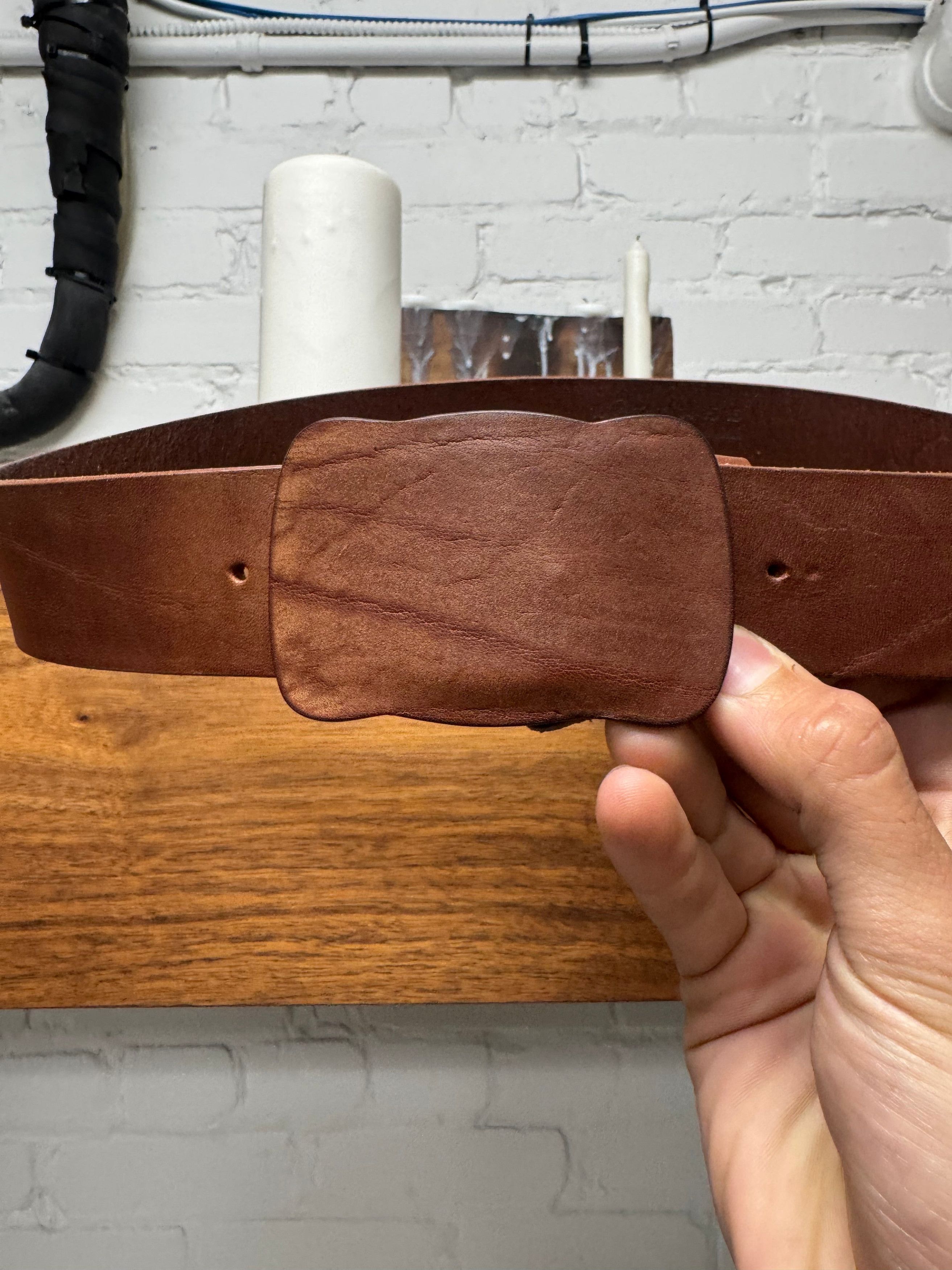 Maison Margiela Maison Martin Margiela ‘Faceless’ Brown Leather Belt Size ONE SIZE - 3 Thumbnail