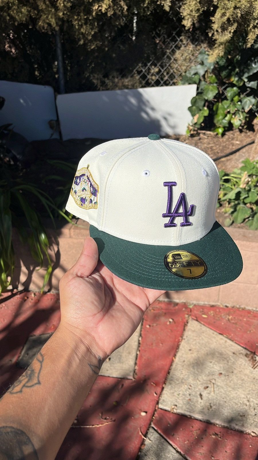 image of Hat Club x Myfitteds Los Angeles Dodgers Banned Coliseum in White, Men's