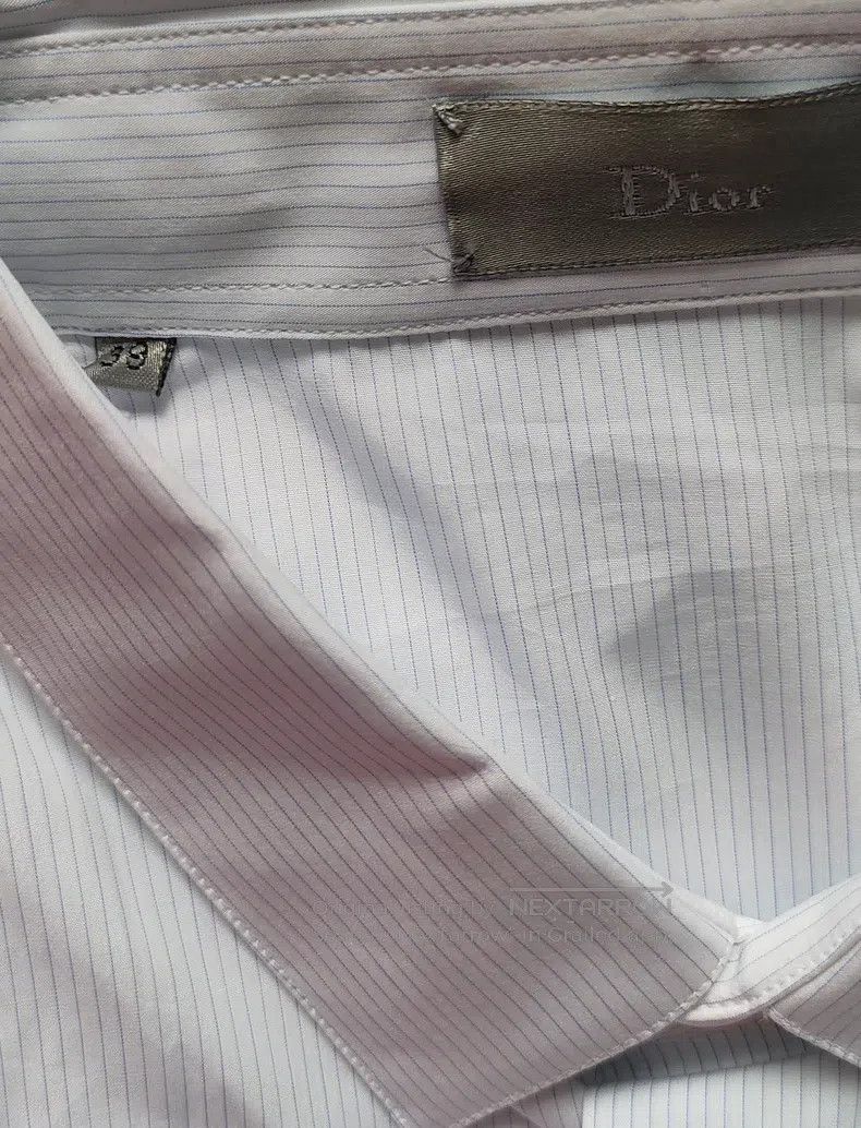 Dior Dior Size39 White striped short-sleeved shirt Size US XXS / EU 40 - 6 Thumbnail